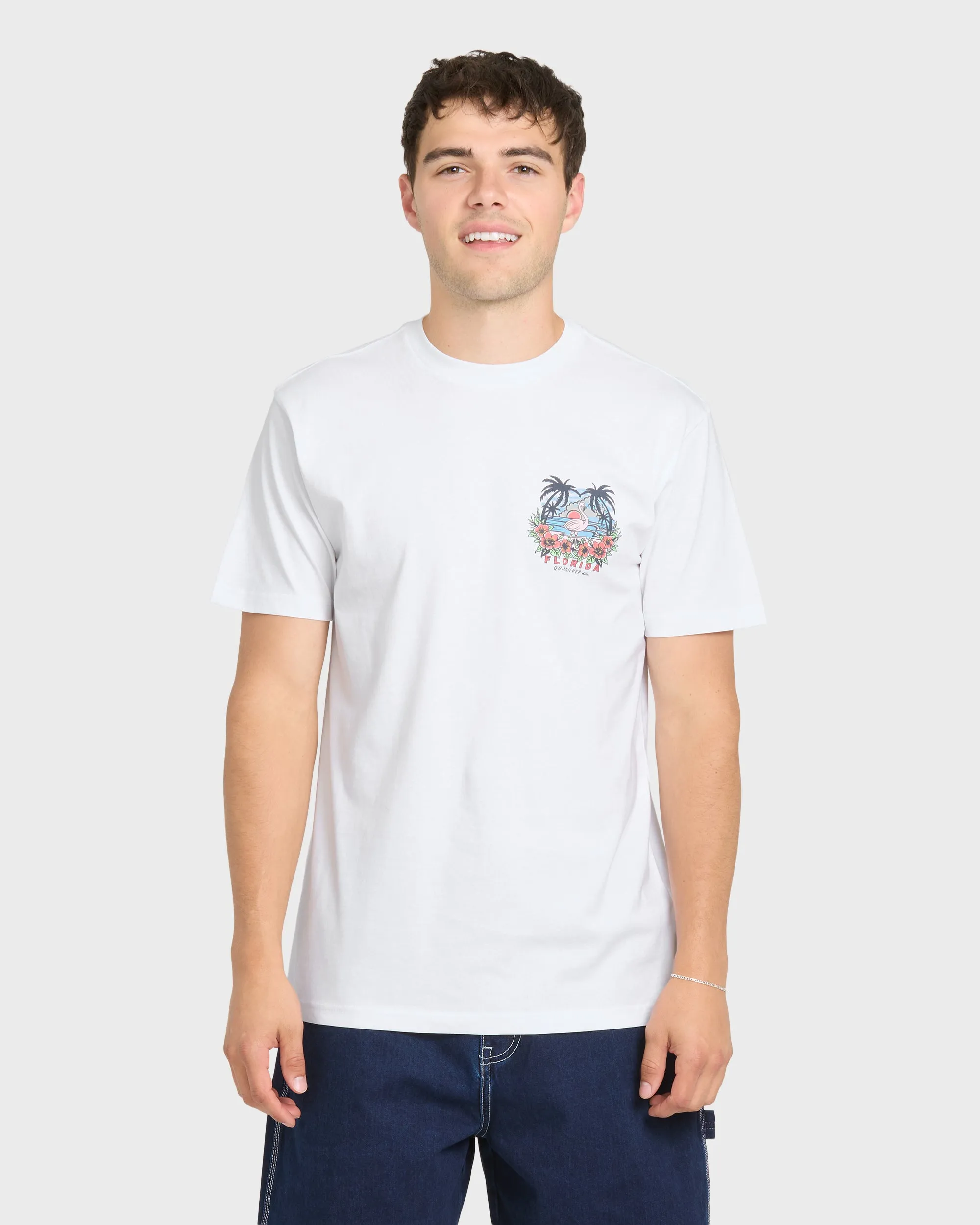Flamazing Short Sleeve Cotton T-Shirt - White sold by Quiksilver