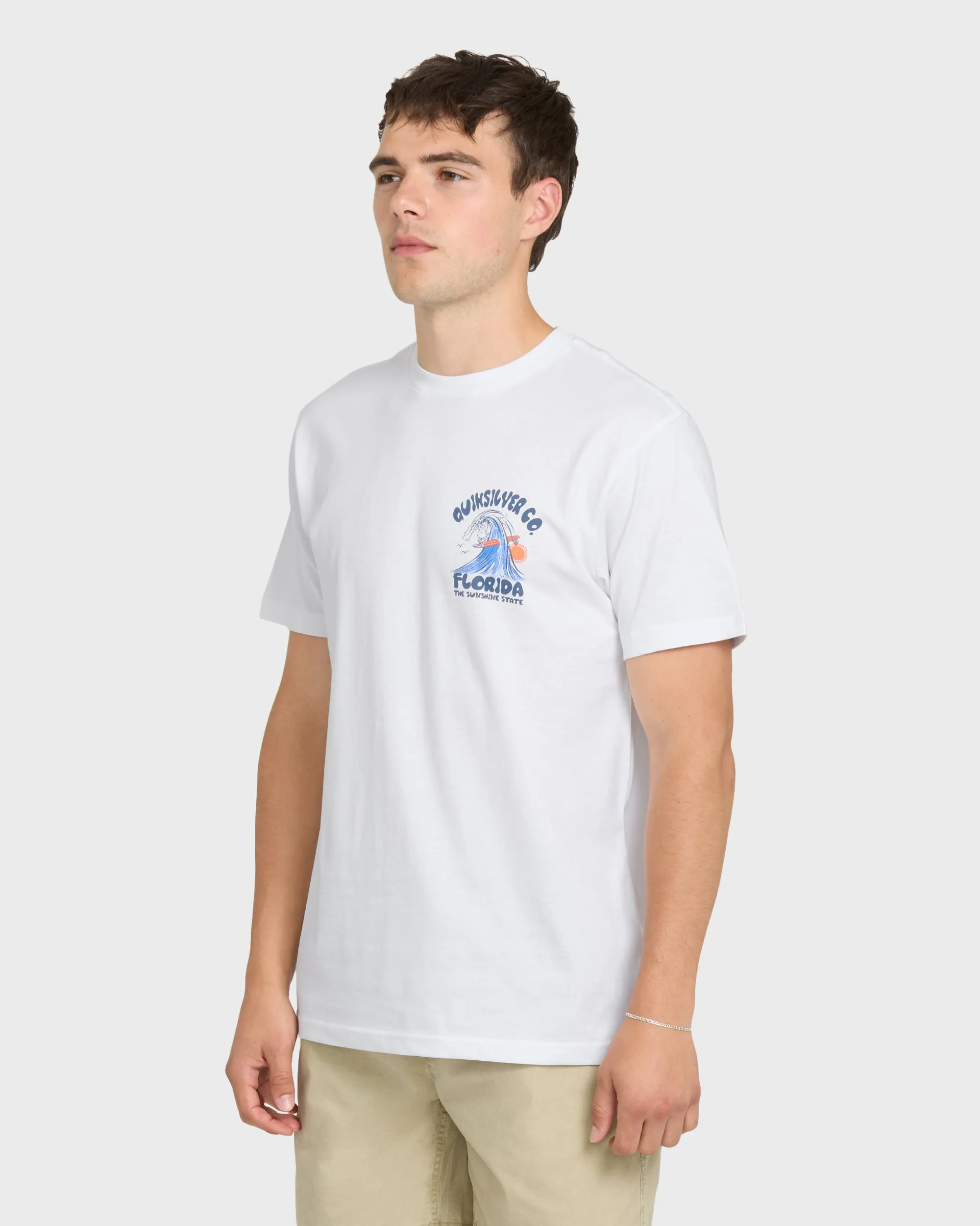 Florida Johnny Short Sleeve Cotton T-Shirt - White sold by Quiksilver product image thumbnail 3