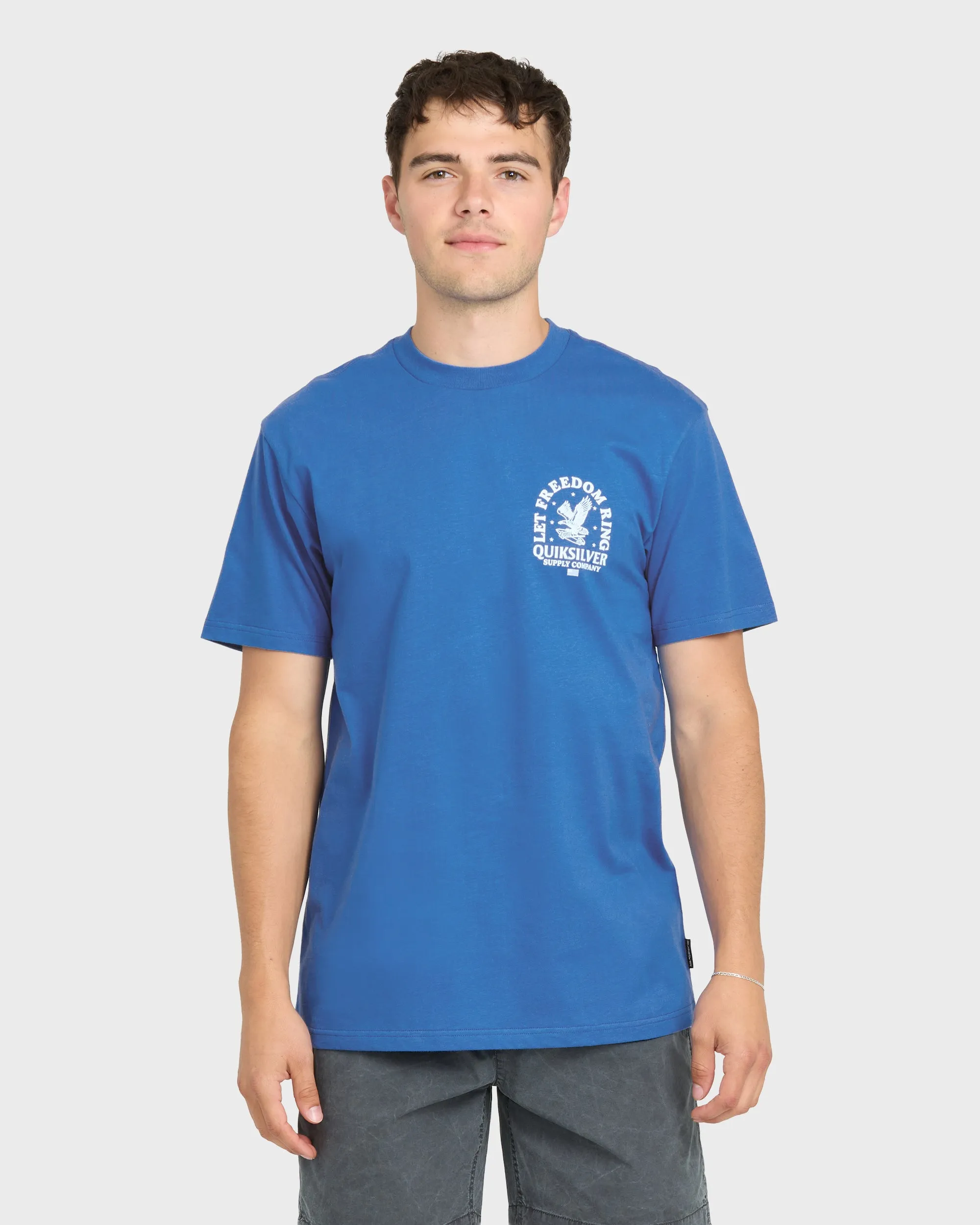 Freedom Ring Short Sleeve Cotton T-Shirt - Nebulas Blue sold by Quiksilver