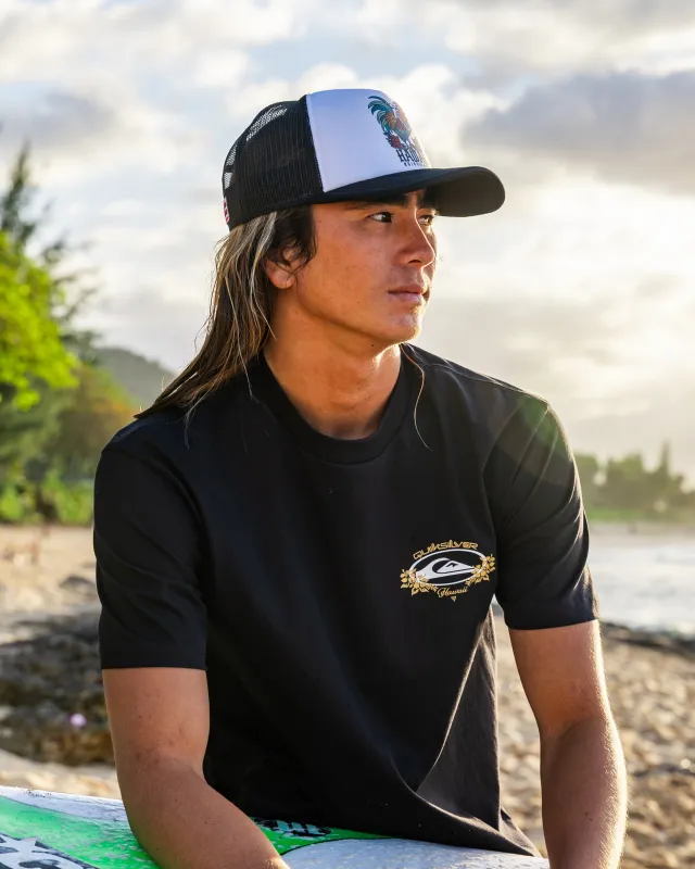Hawaii Floral Classic Short Sleeve Knit T-Shirt - Black made by Quiksilver