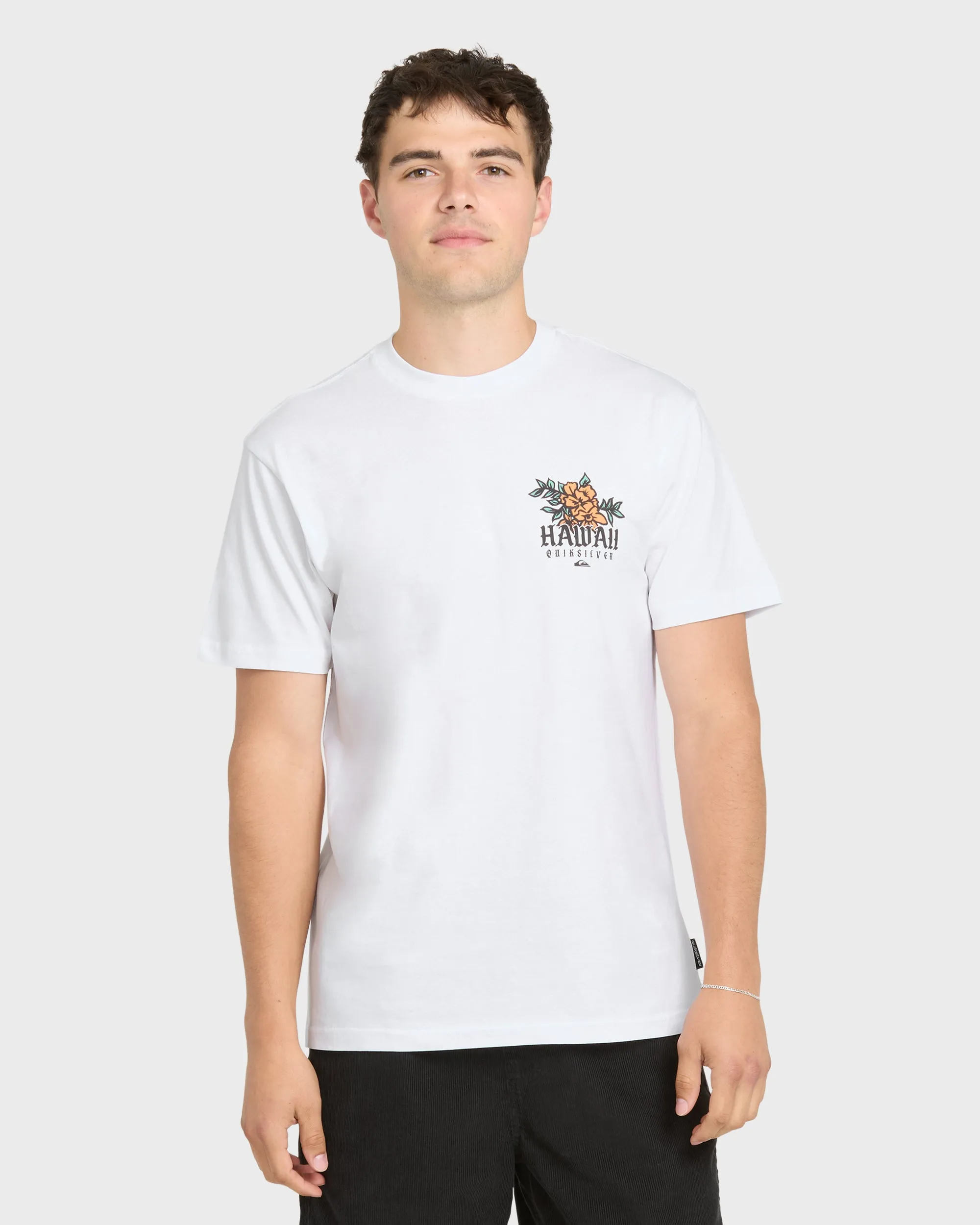 Hawaii Da Rooster Classic Short Sleeve Knit T-Shirt - White sold by Quiksilver