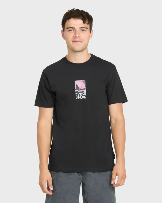 Gothic Flowers Short Sleeve Knit T-Shirt - Black made by Quiksilver