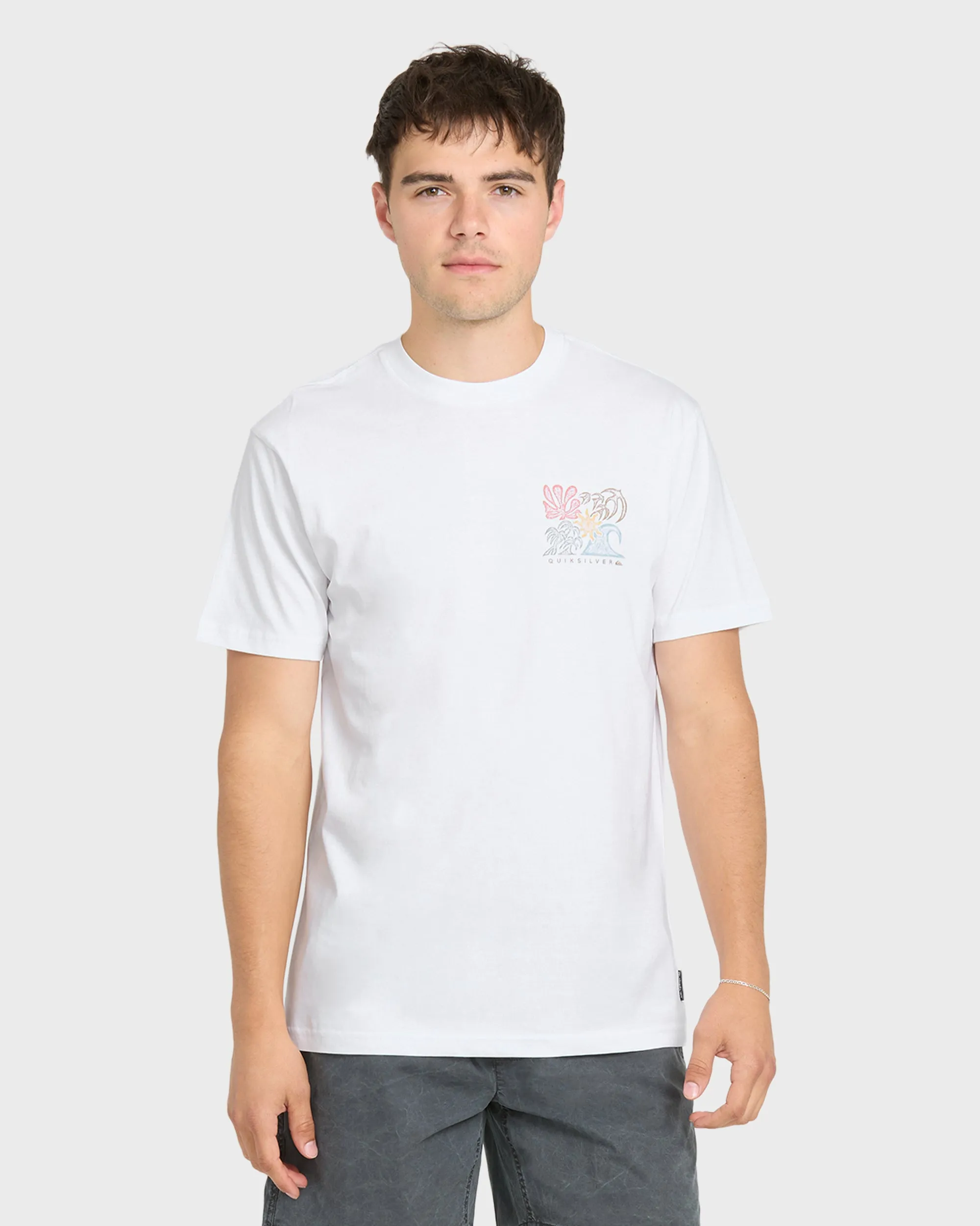 Collage Classic Short Sleeve Knit T-Shirt - White sold by Quiksilver