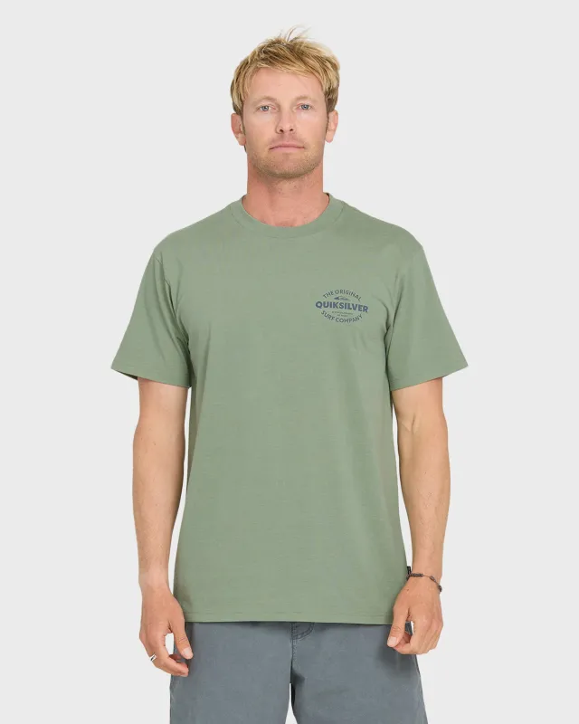 The Shed Short Sleeve Cotton T-Shirt - Lily Pad Heather made by Quiksilver