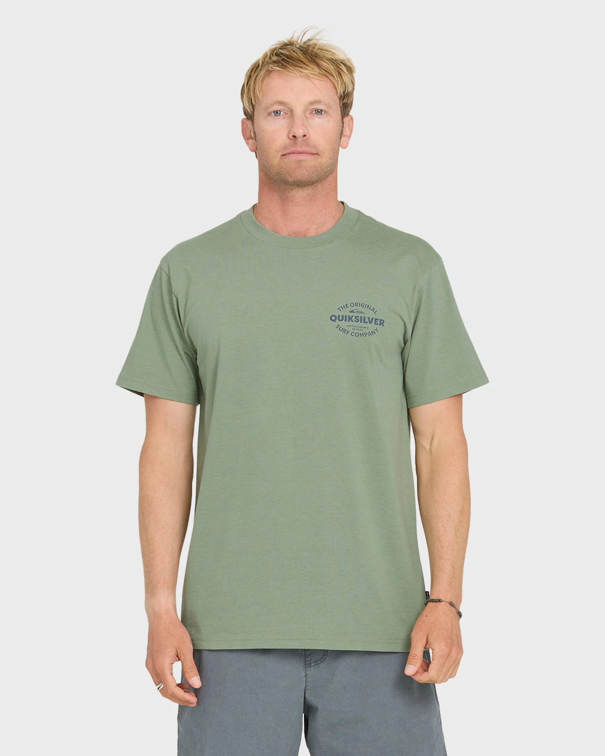 The Shed Short Sleeve Cotton T-Shirt - Lily Pad Heather sold by Quiksilver