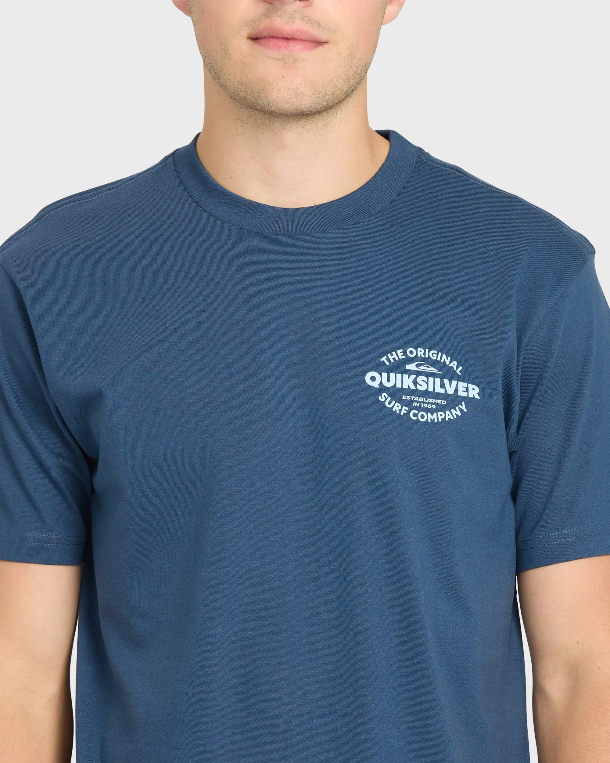 The Shed Short Sleeve Cotton T-Shirt - Dark Denim sold by Quiksilver product image thumbnail 5