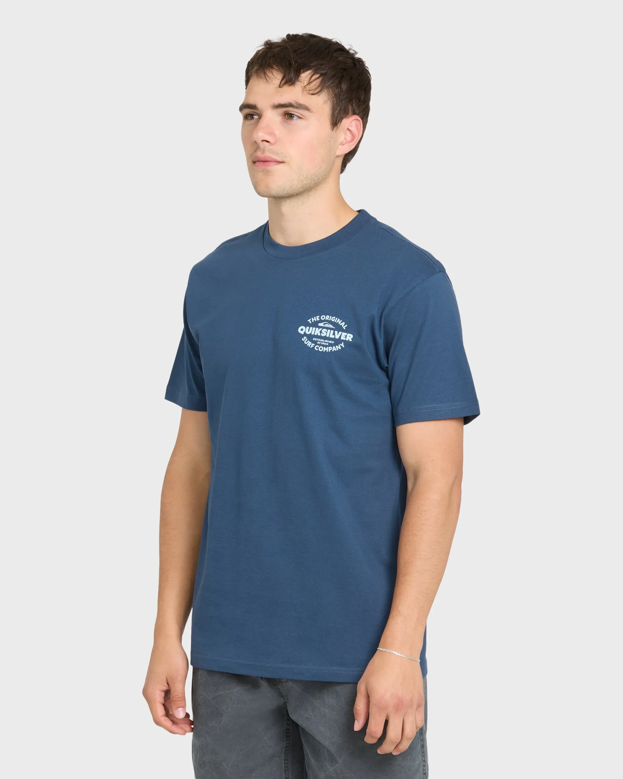 The Shed Short Sleeve Cotton T-Shirt - Dark Denim sold by Quiksilver product image thumbnail 3
