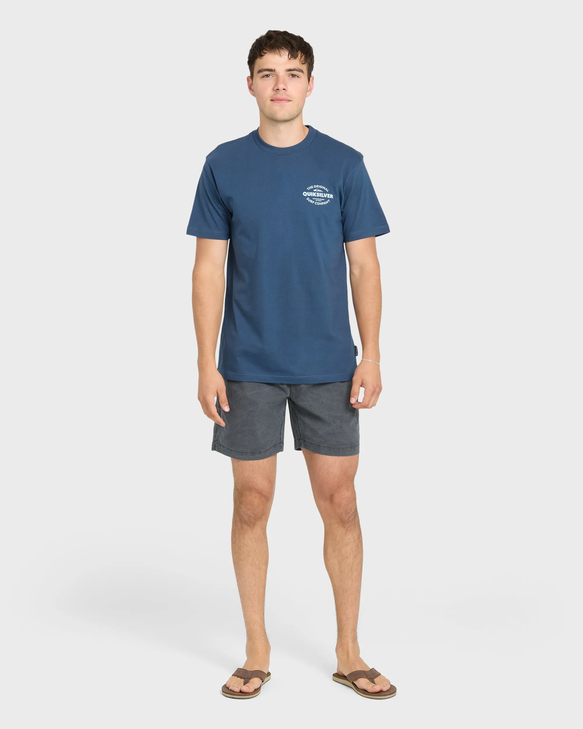 The Shed Short Sleeve Cotton T-Shirt - Dark Denim sold by Quiksilver product image thumbnail 4