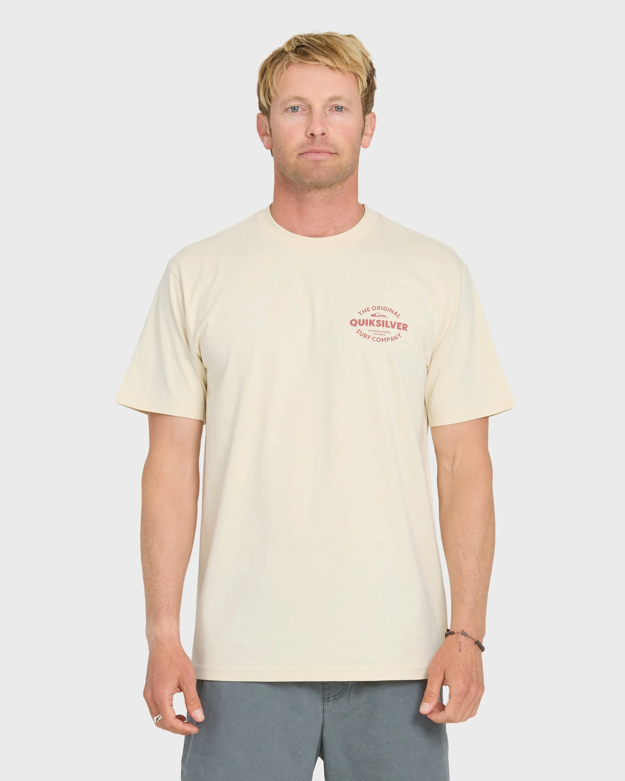 The Shed Short Sleeve Cotton T-Shirt - Bone White sold by Quiksilver