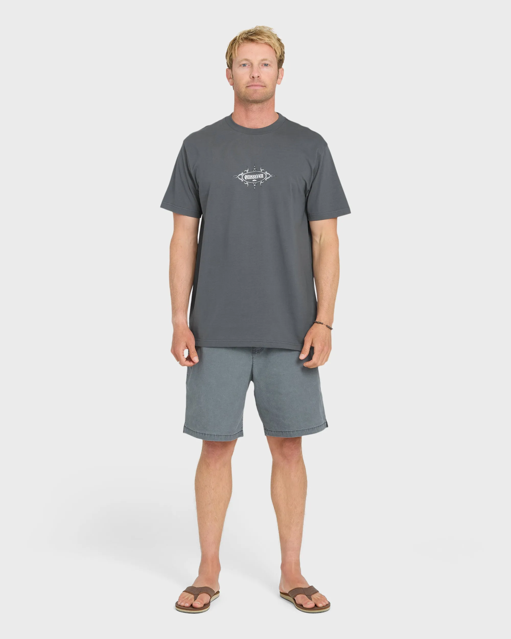 Crest Classic Short Sleeve Knit T-Shirt - Iron Gate sold by Quiksilver product image thumbnail 4