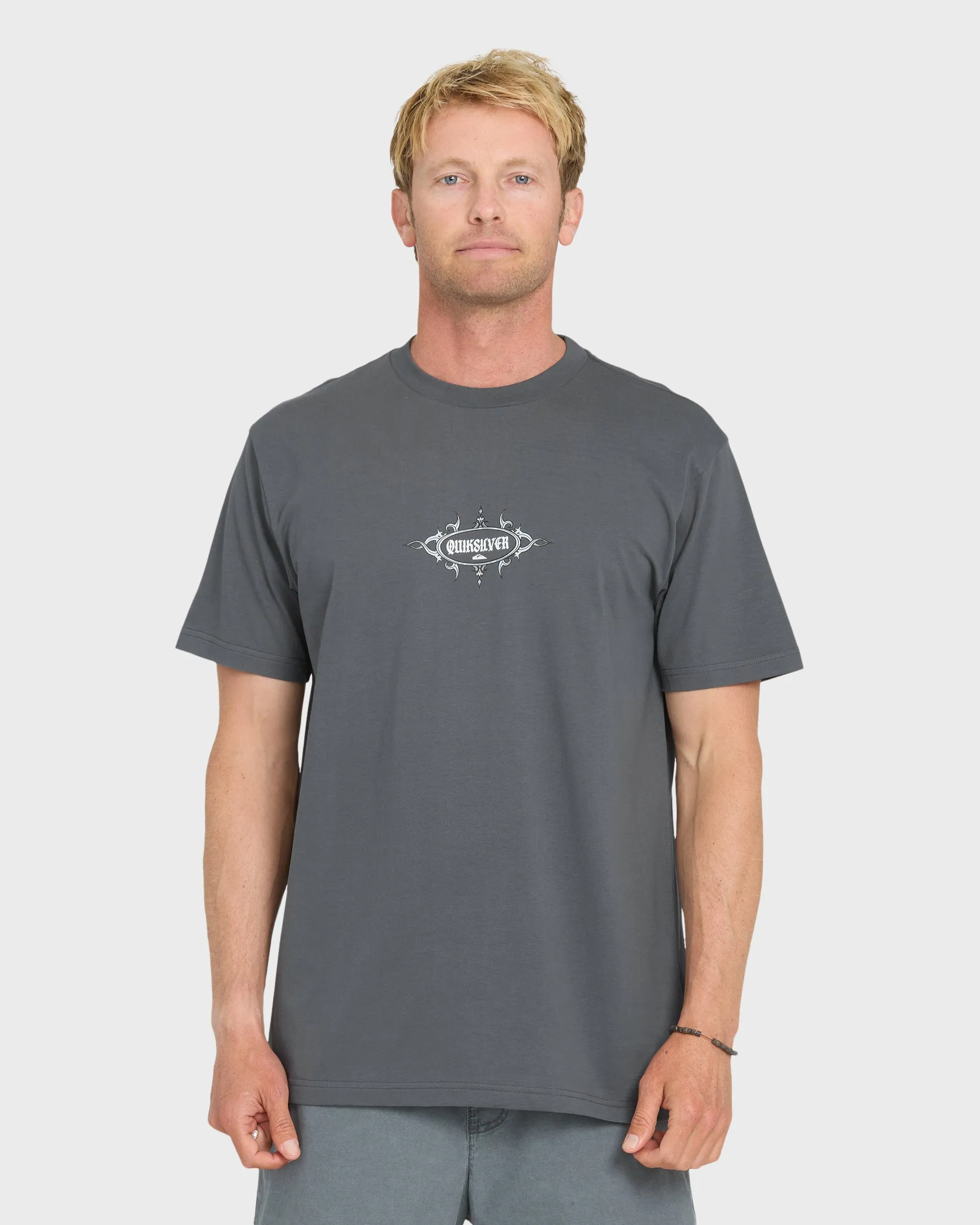 Crest Classic Short Sleeve Knit T-Shirt - Iron Gate sold by Quiksilver