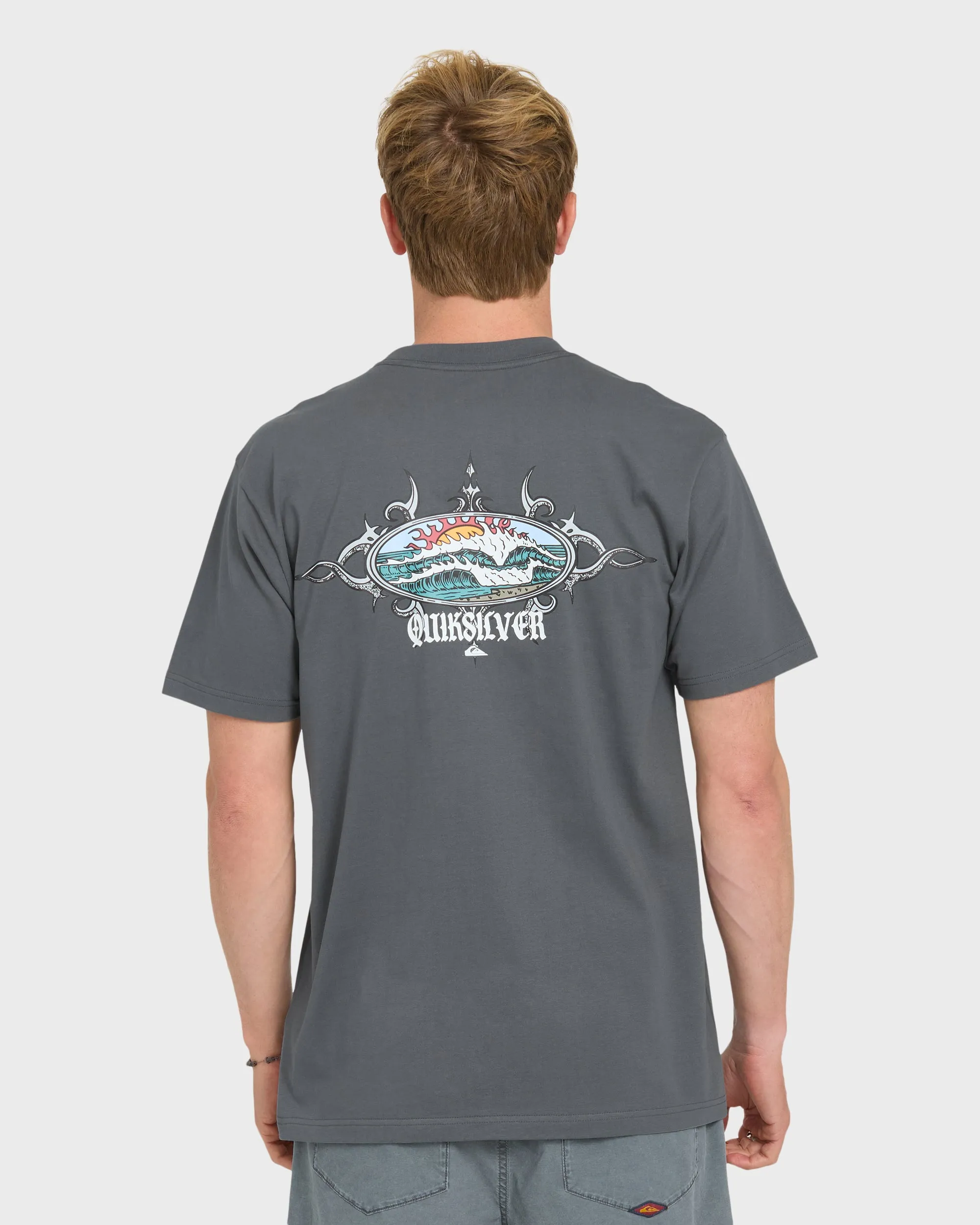 Crest Classic Short Sleeve Knit T-Shirt - Iron Gate sold by Quiksilver product image thumbnail 2