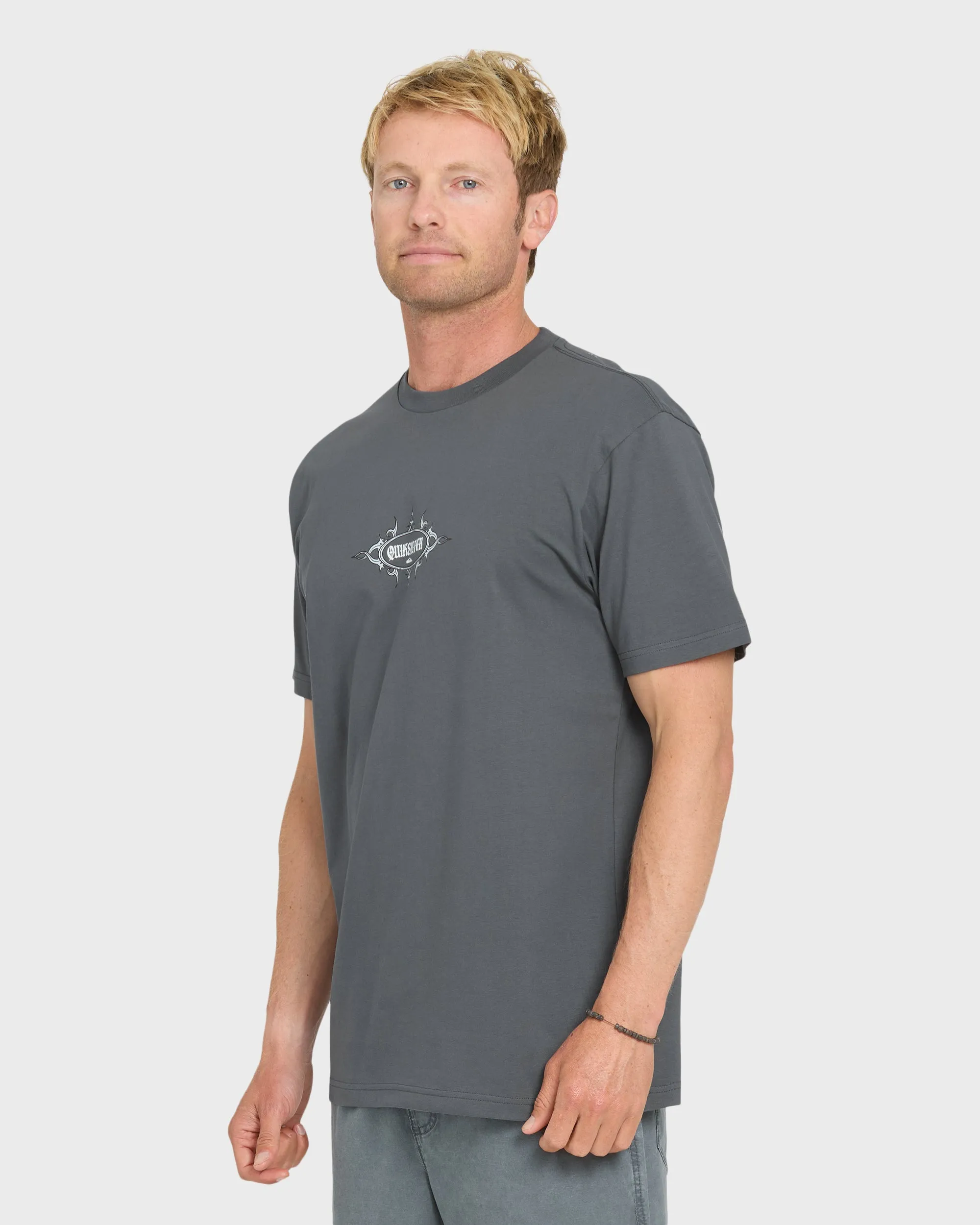Crest Classic Short Sleeve Knit T-Shirt - Iron Gate sold by Quiksilver product image thumbnail 3