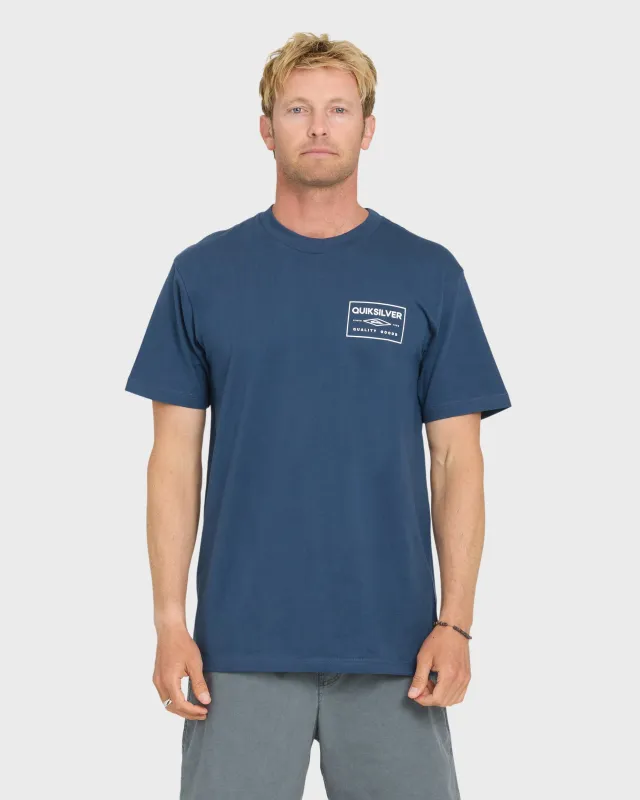 Stamped Short Sleeve Knit T-Shirt - Dark Denim made by Quiksilver