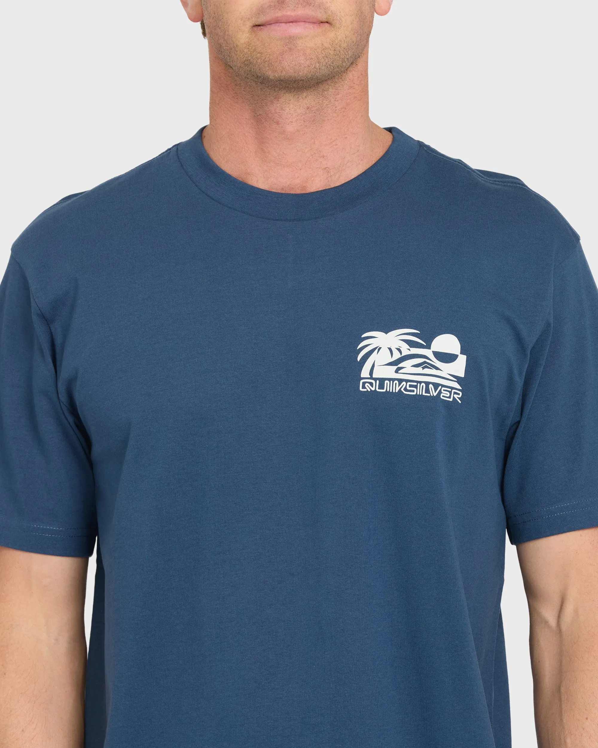 Reverse Cut Classic Short Sleeve Cotton T-Shirt - Dark Denim sold by Quiksilver product image thumbnail 5