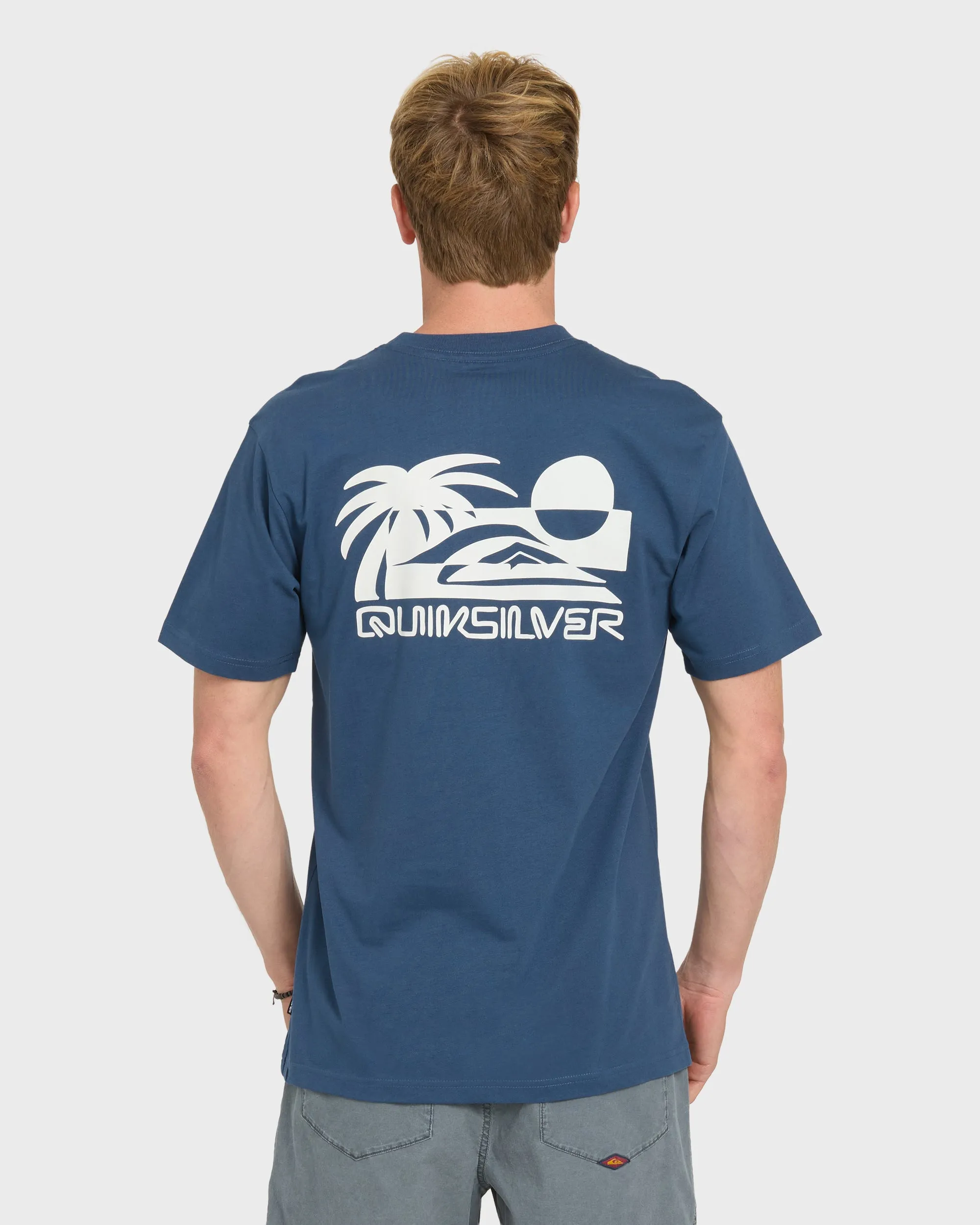 Reverse Cut Classic Short Sleeve Cotton T-Shirt - Dark Denim sold by Quiksilver product image thumbnail 2