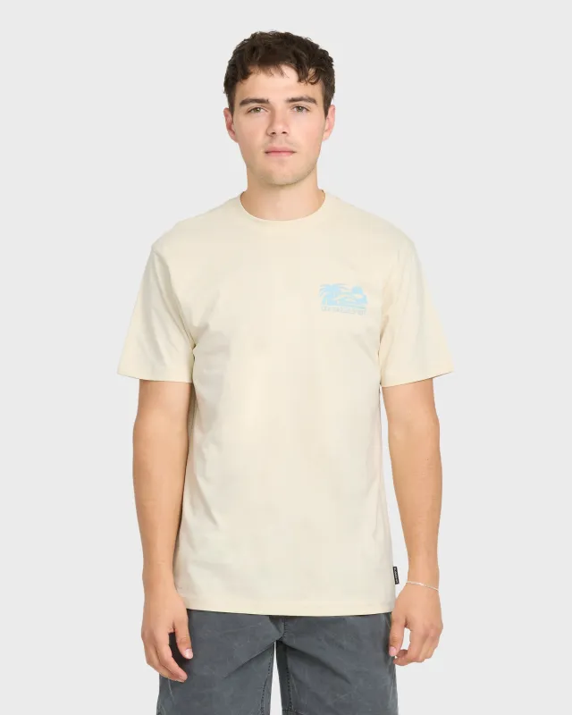 Reverse Cut Classic Short Sleeve Cotton T-Shirt - Bone White made by Quiksilver