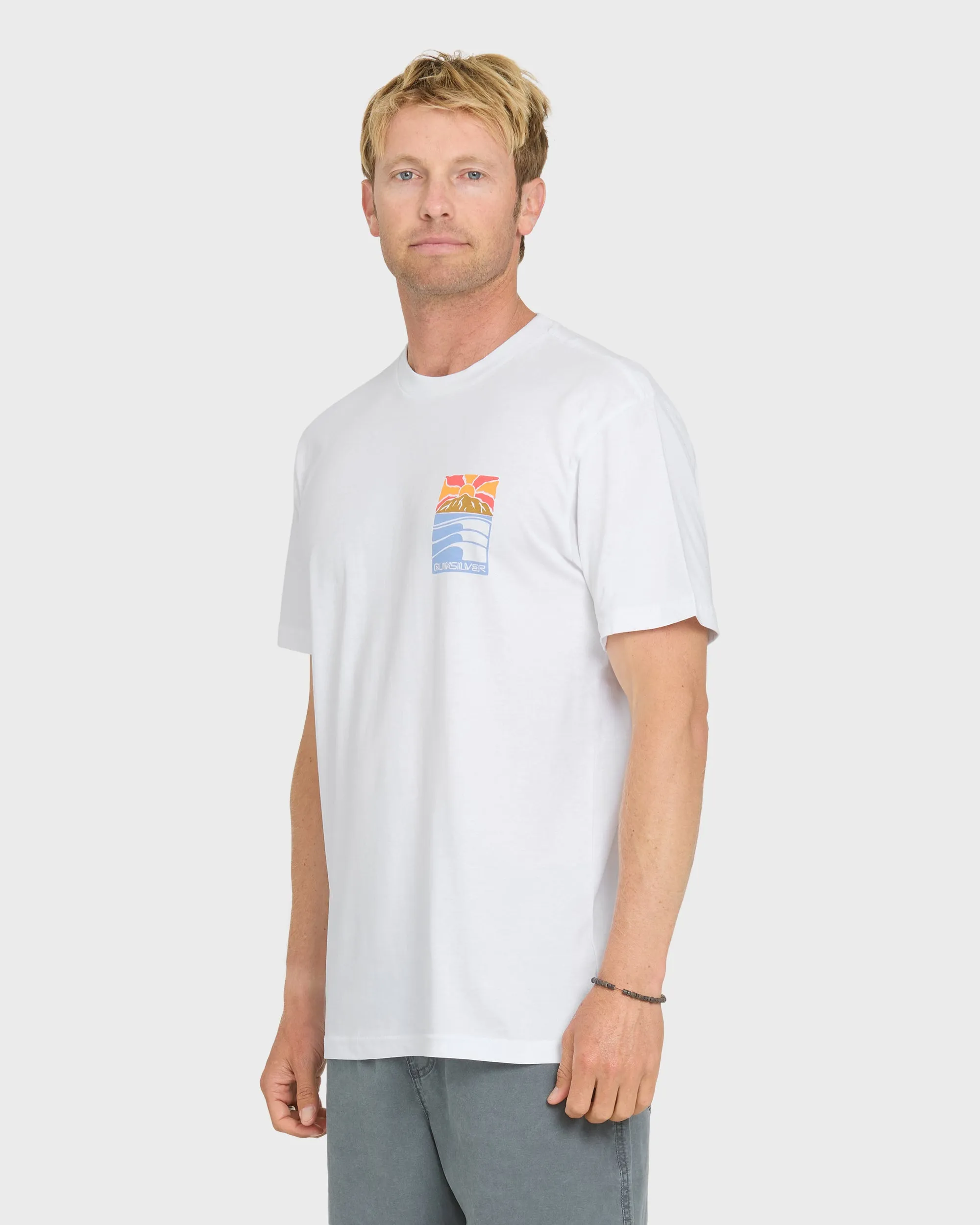 Going Right Classic Short Sleeve Cotton T-Shirt - White sold by Quiksilver product image thumbnail 3