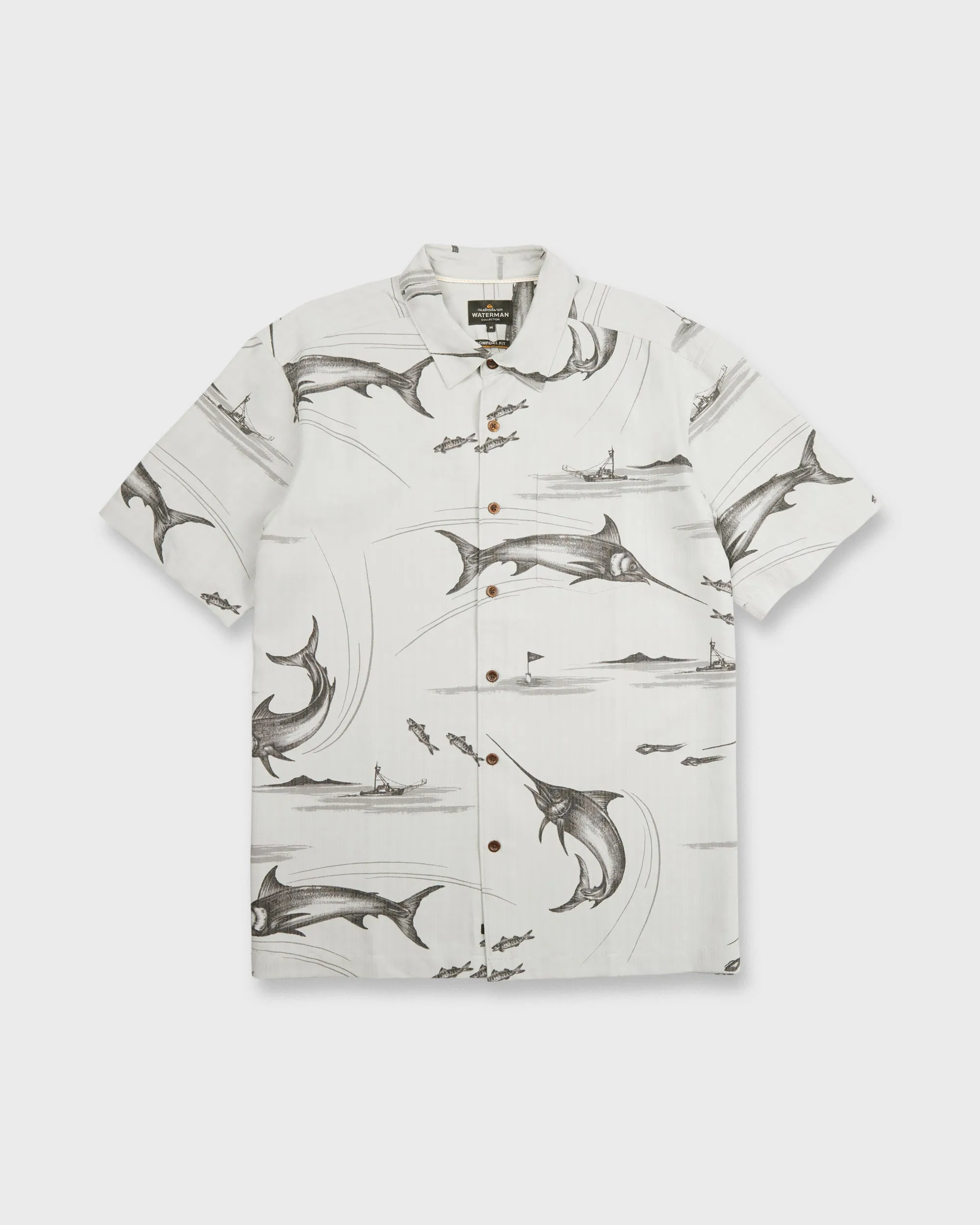 Waterman Fish On Short Sleeve Woven Shirt - High Rise sold by Quiksilver