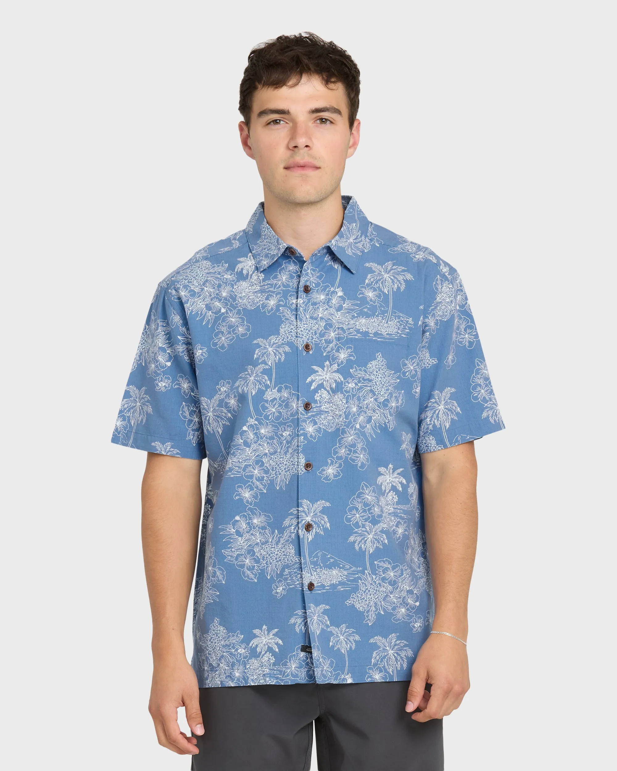 Waterman Island Vibes Short Sleeve Woven Shirt - Riviera sold by Quiksilver