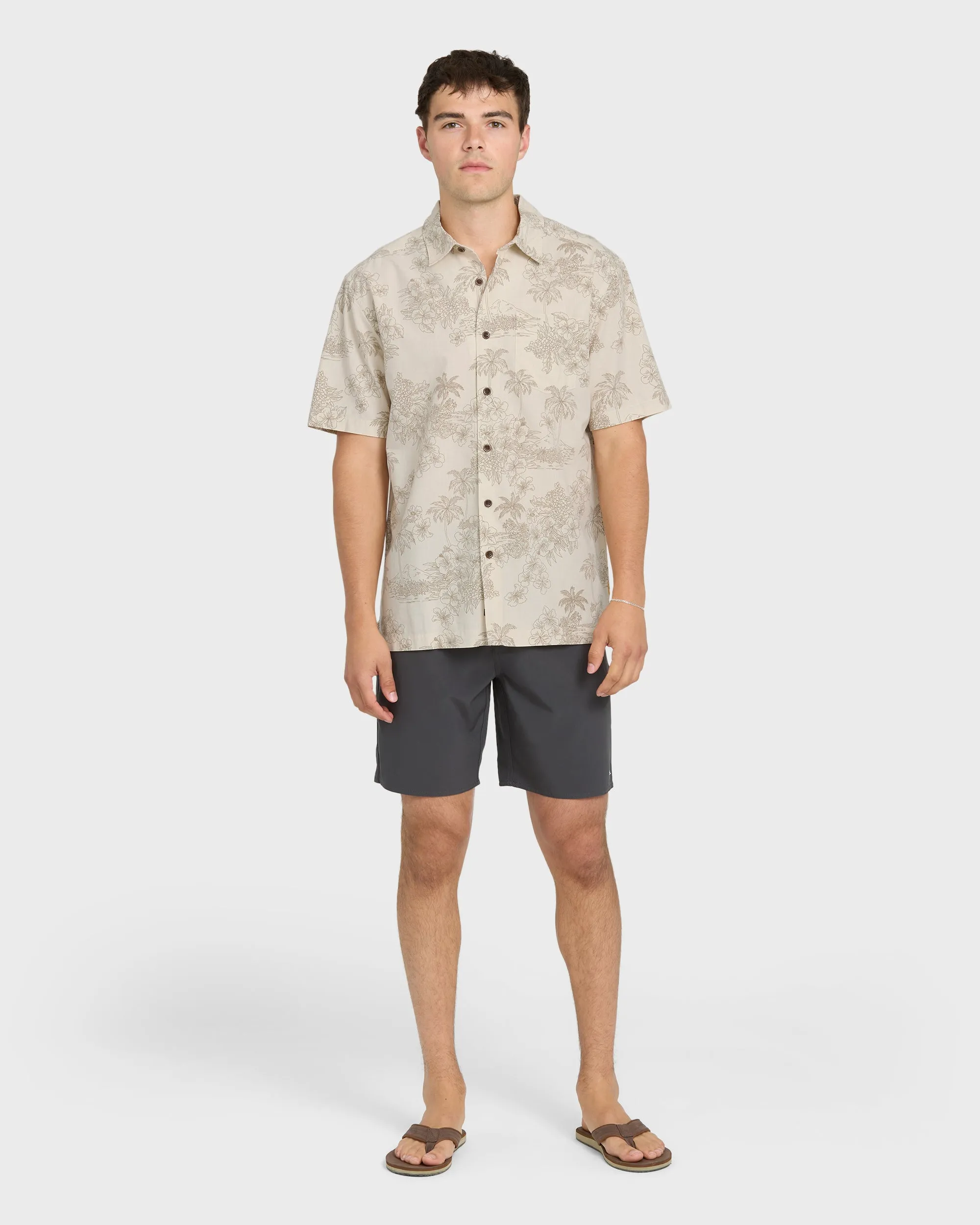 Waterman Island Vibes Short Sleeve Woven Shirt - Moonbeam sold by Quiksilver product image thumbnail 4