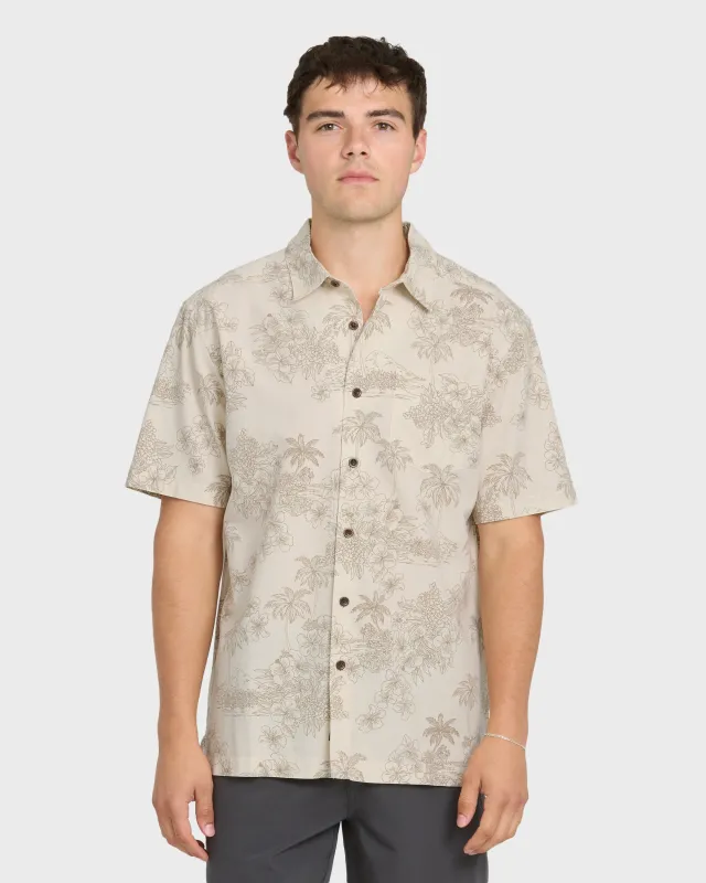 Waterman Island Vibes Short Sleeve Woven Shirt - Moonbeam made by Quiksilver