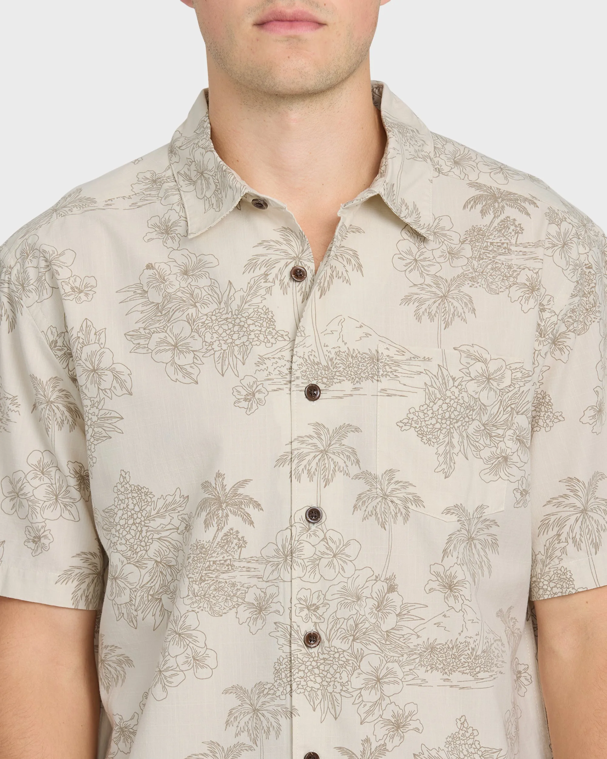 Waterman Island Vibes Short Sleeve Woven Shirt - Moonbeam sold by Quiksilver product image thumbnail 5