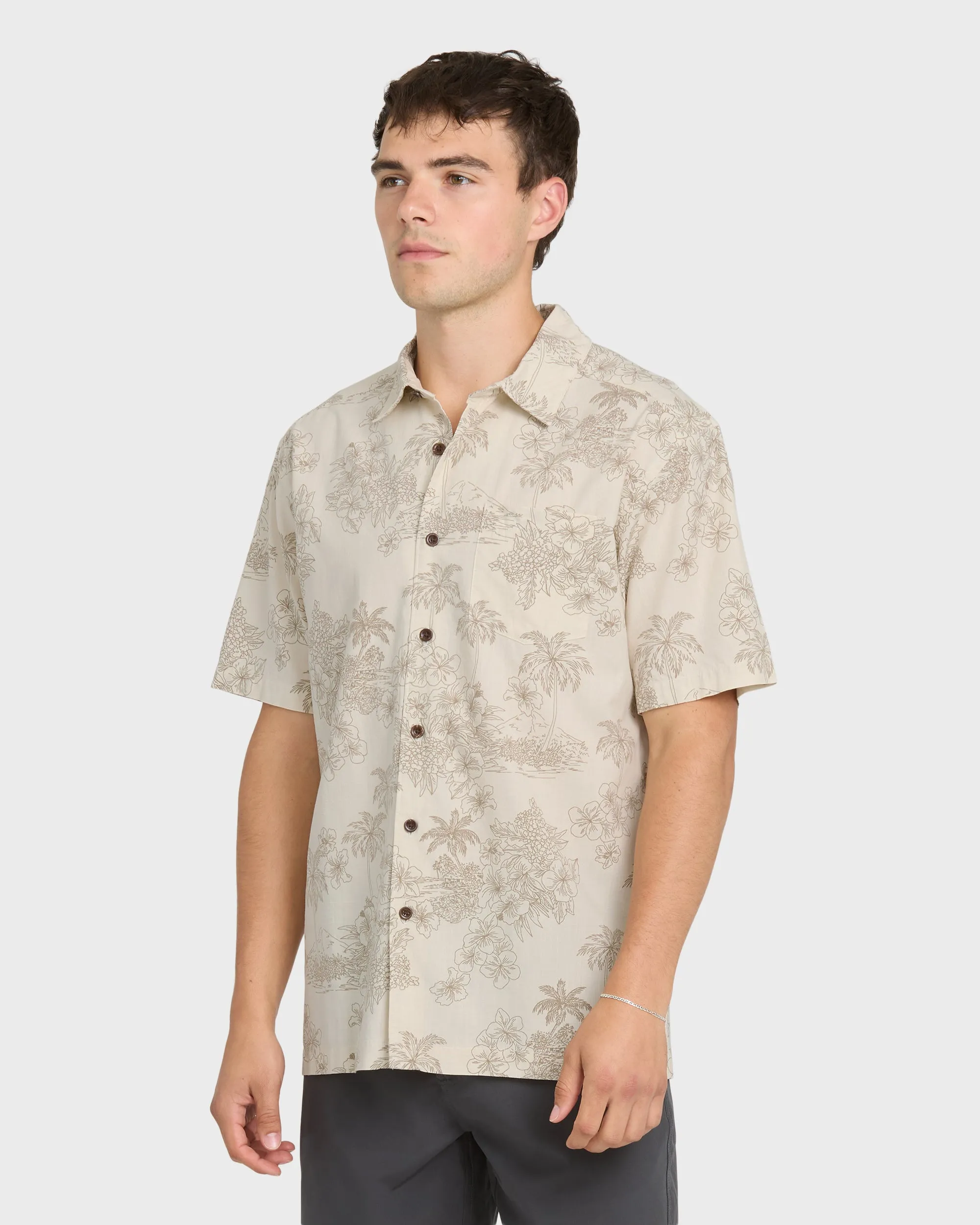 Waterman Island Vibes Short Sleeve Woven Shirt - Moonbeam sold by Quiksilver product image thumbnail 3