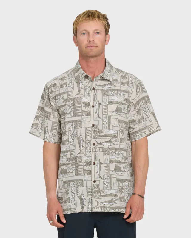 Waterman East Cape Short Sleeve Woven Shirt - Moonbeam made by Quiksilver