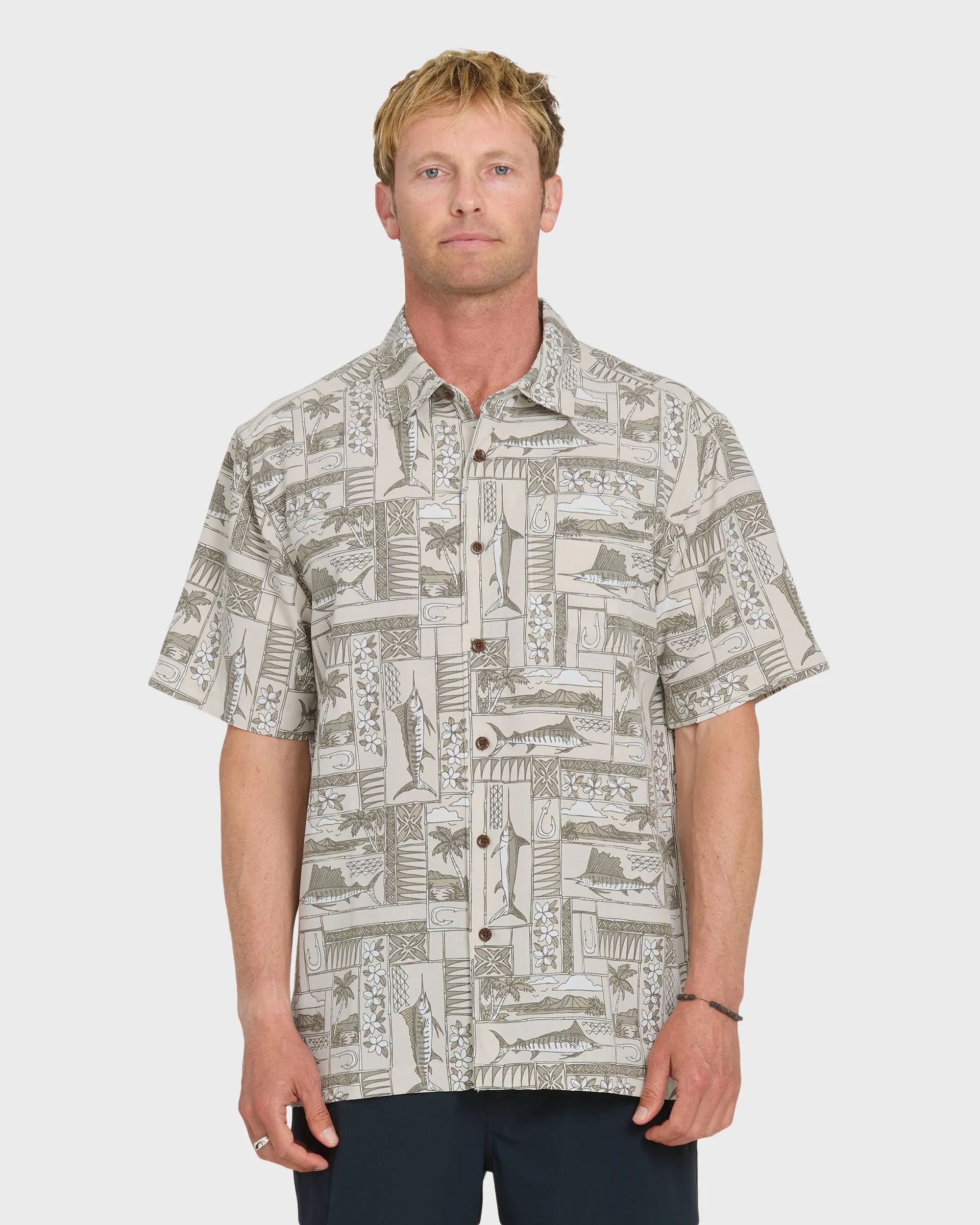Waterman East Cape Short Sleeve Woven Shirt - Moonbeam sold by Quiksilver