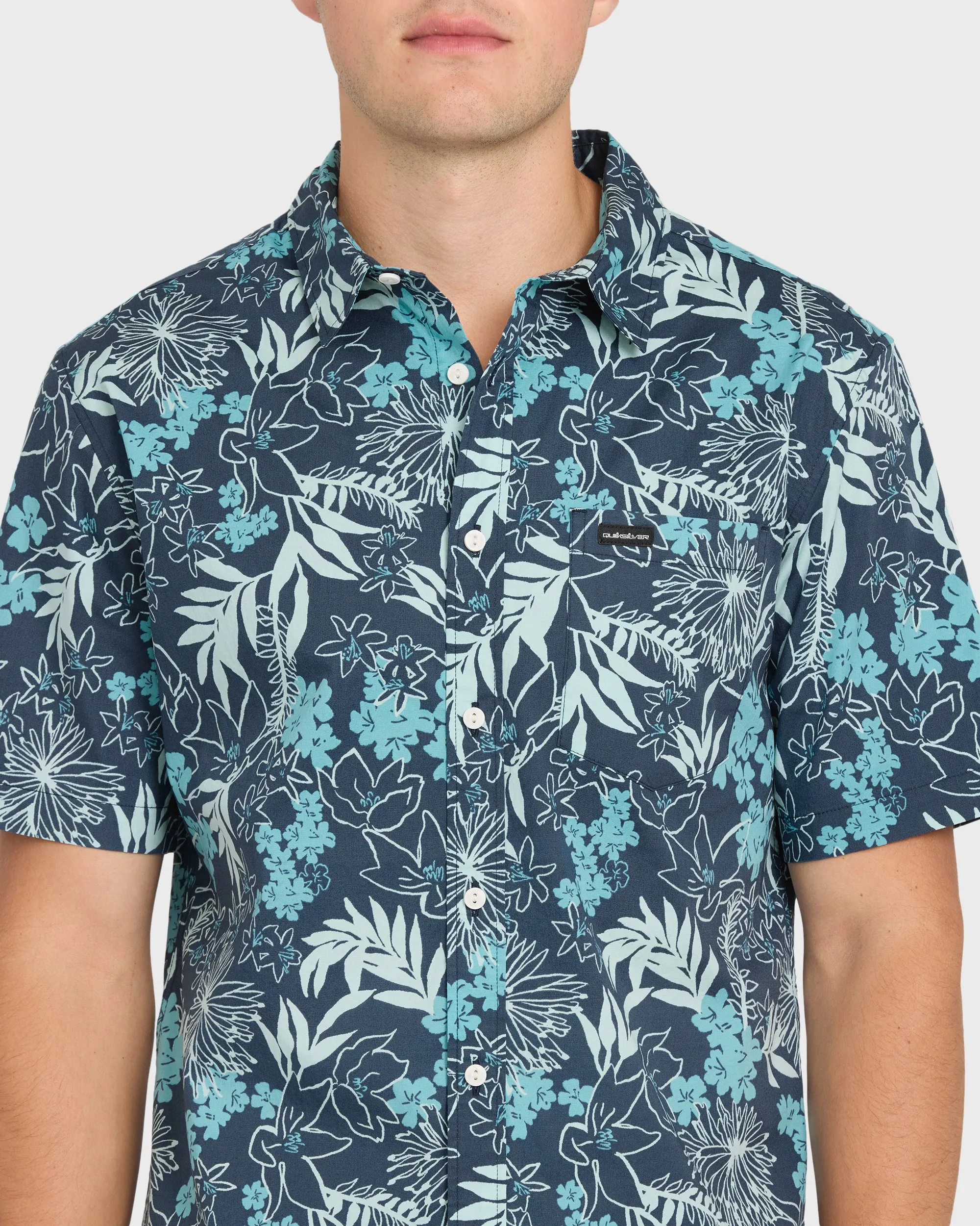 Jetty Bloom Classic Stretch Short Sleeve Woven Shirt - Dark Denim sold by Quiksilver product image thumbnail 5
