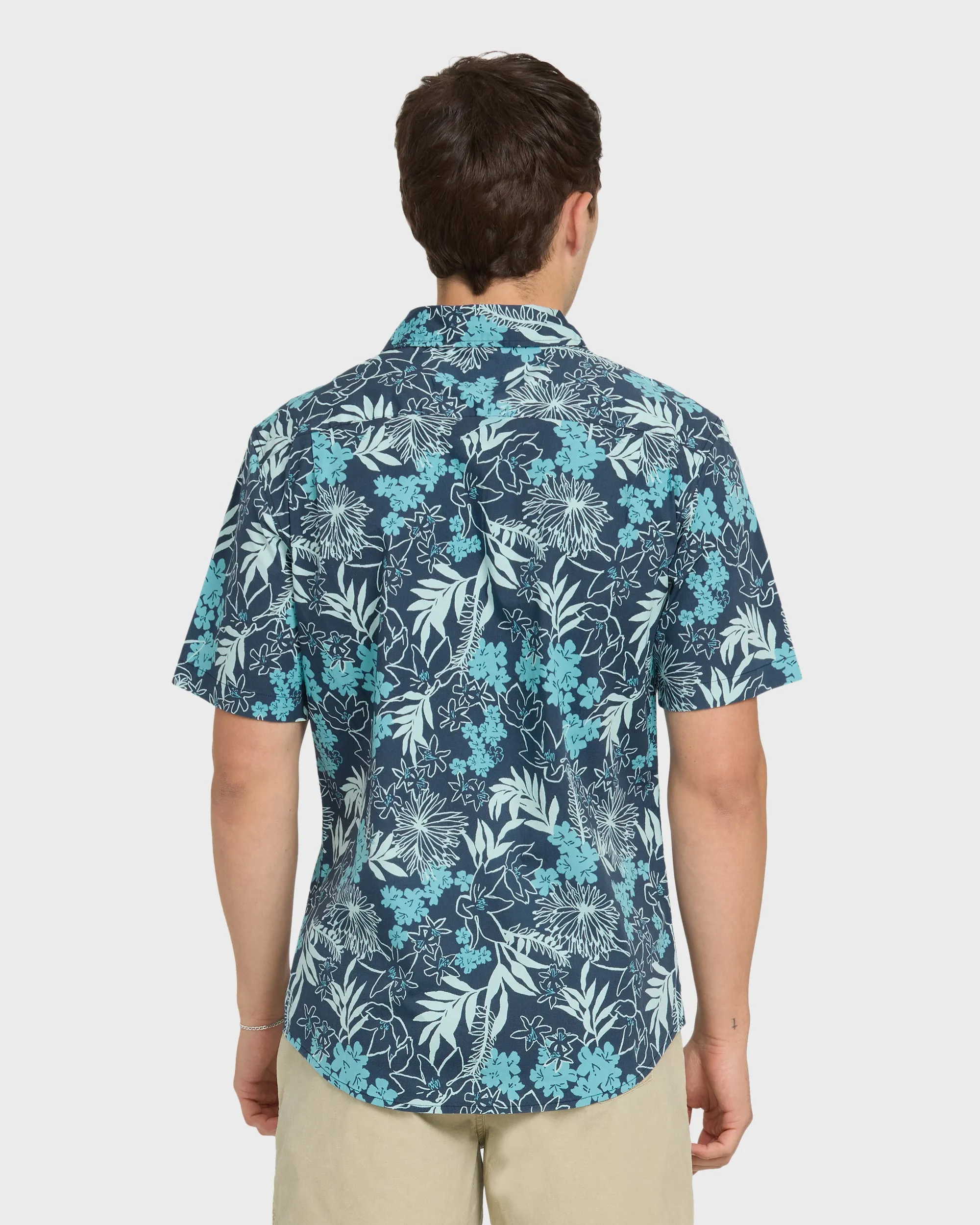 Jetty Bloom Classic Stretch Short Sleeve Woven Shirt - Dark Denim sold by Quiksilver product image thumbnail 2