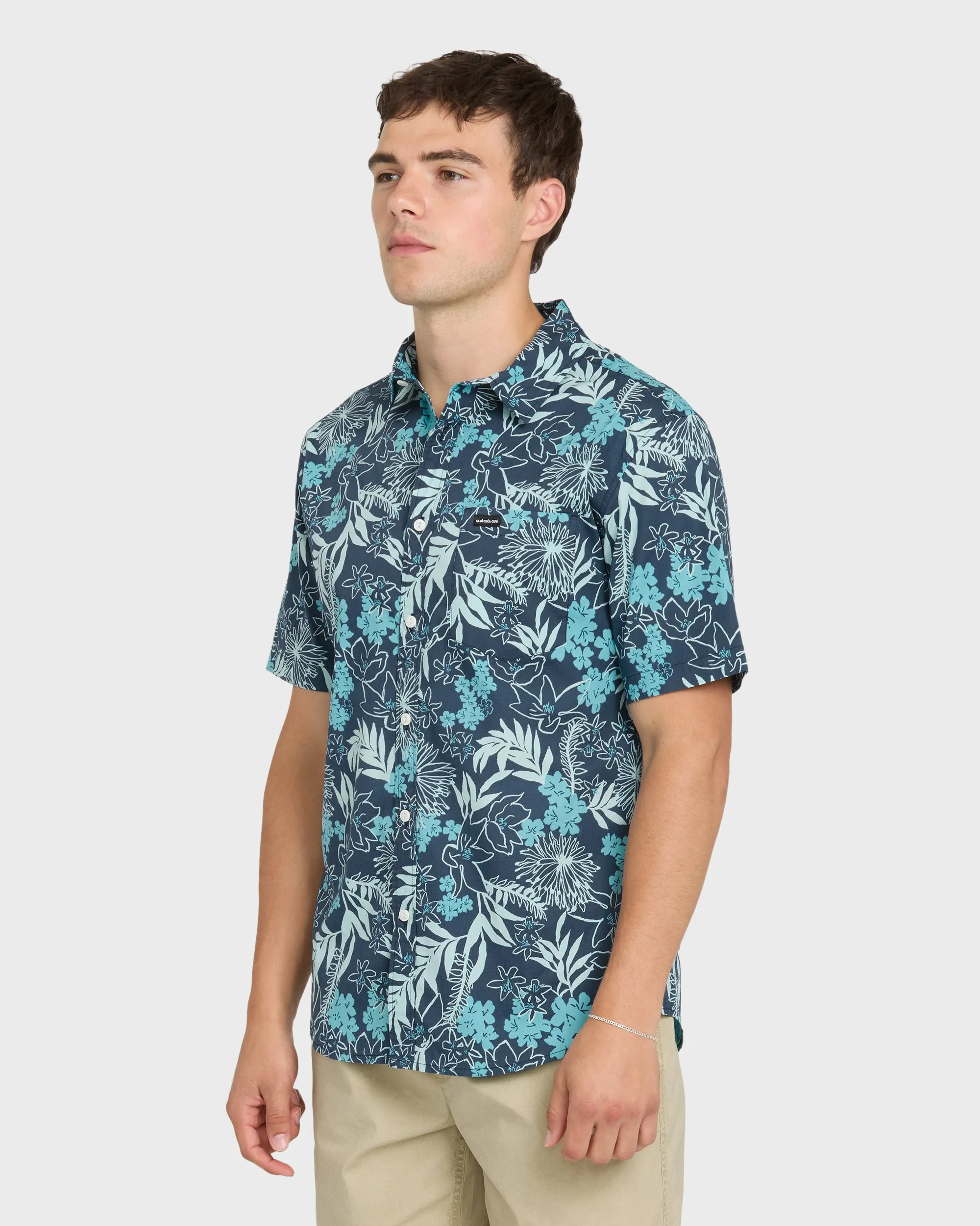 Jetty Bloom Classic Stretch Short Sleeve Woven Shirt - Dark Denim sold by Quiksilver product image thumbnail 3