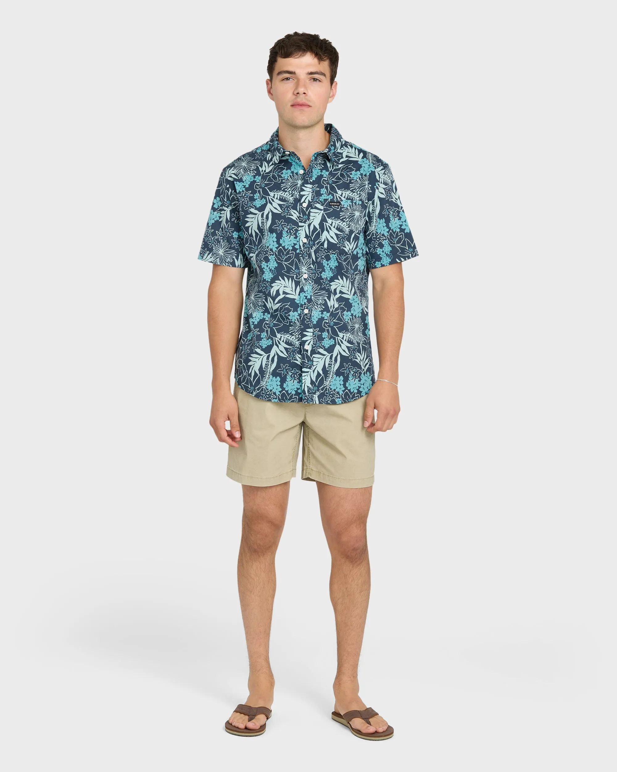 Jetty Bloom Classic Stretch Short Sleeve Woven Shirt - Dark Denim sold by Quiksilver product image thumbnail 4