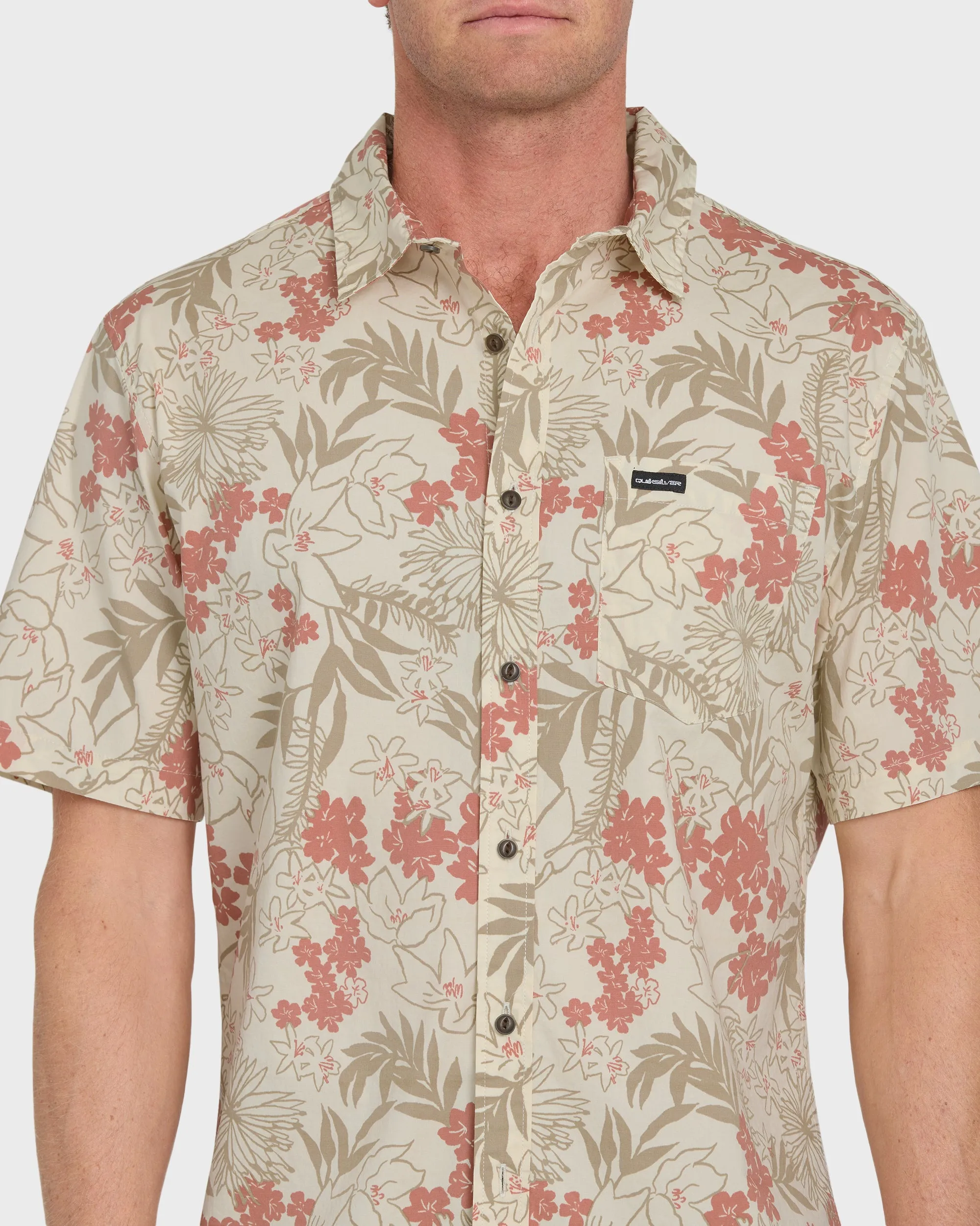 Jetty Bloom Classic Stretch Short Sleeve Woven Shirt - Bone White sold by Quiksilver product image thumbnail 5