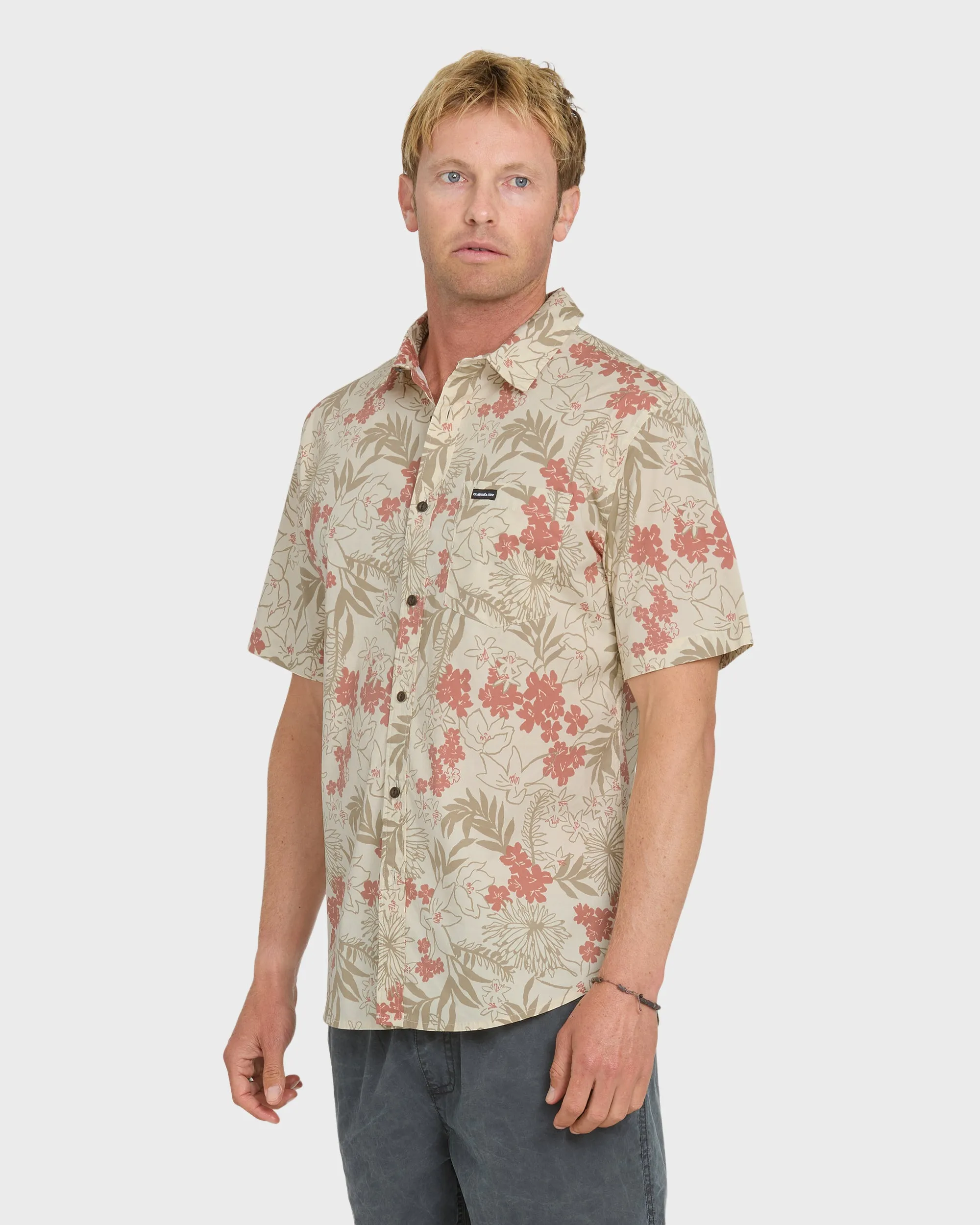 Jetty Bloom Classic Stretch Short Sleeve Woven Shirt - Bone White sold by Quiksilver product image thumbnail 3