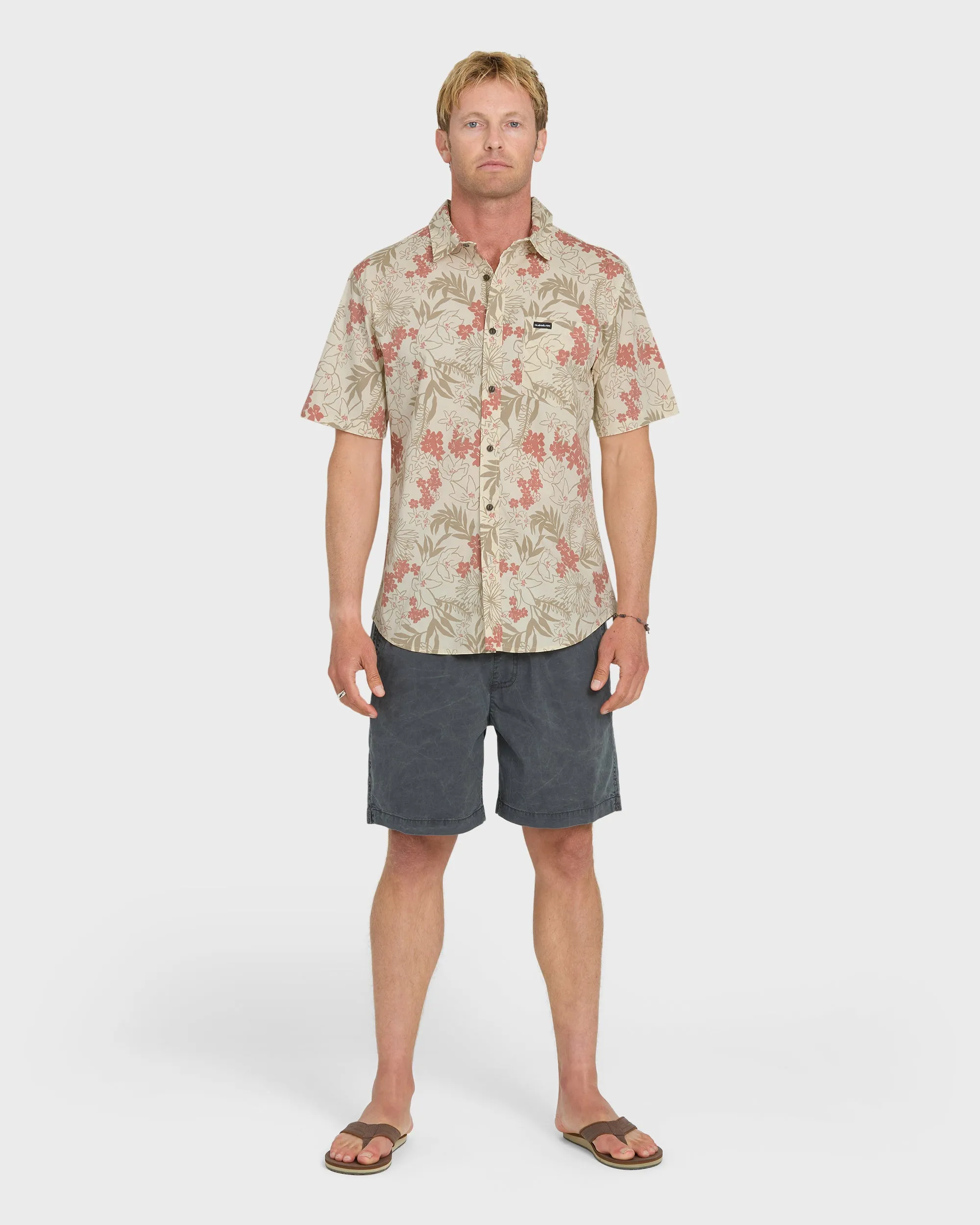 Jetty Bloom Classic Stretch Short Sleeve Woven Shirt - Bone White sold by Quiksilver product image thumbnail 4