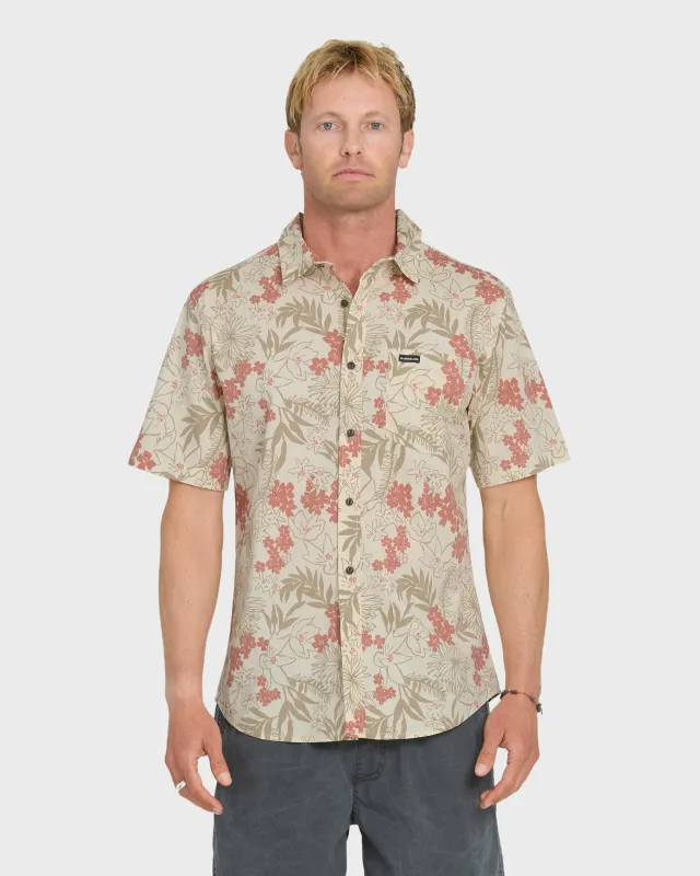 Jetty Bloom Classic Stretch Short Sleeve Woven Shirt - Bone White made by Quiksilver