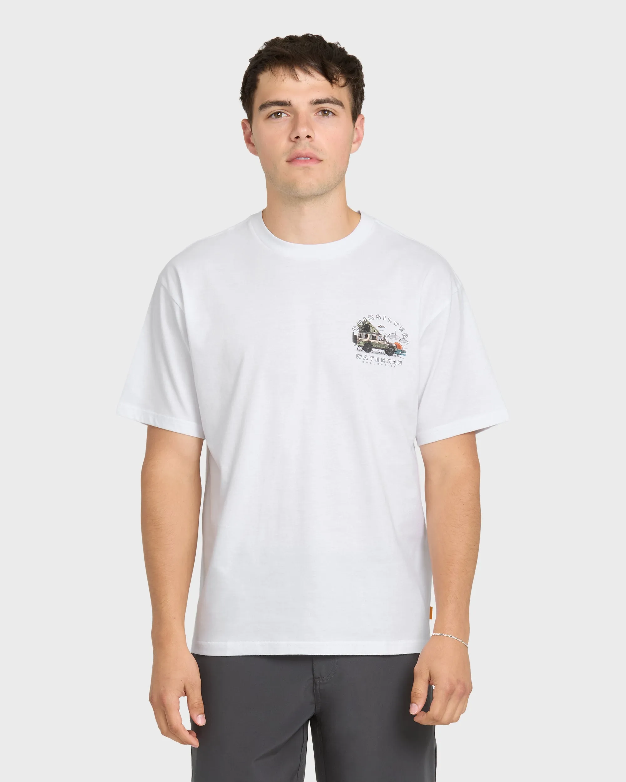 Waterman Traveler Classic Short Sleeve Cotton T-Shirt - White sold by Quiksilver