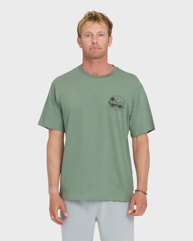 Waterman Traveler Classic Short Sleeve Cotton T-Shirt - Lily Pad made by Quiksilver