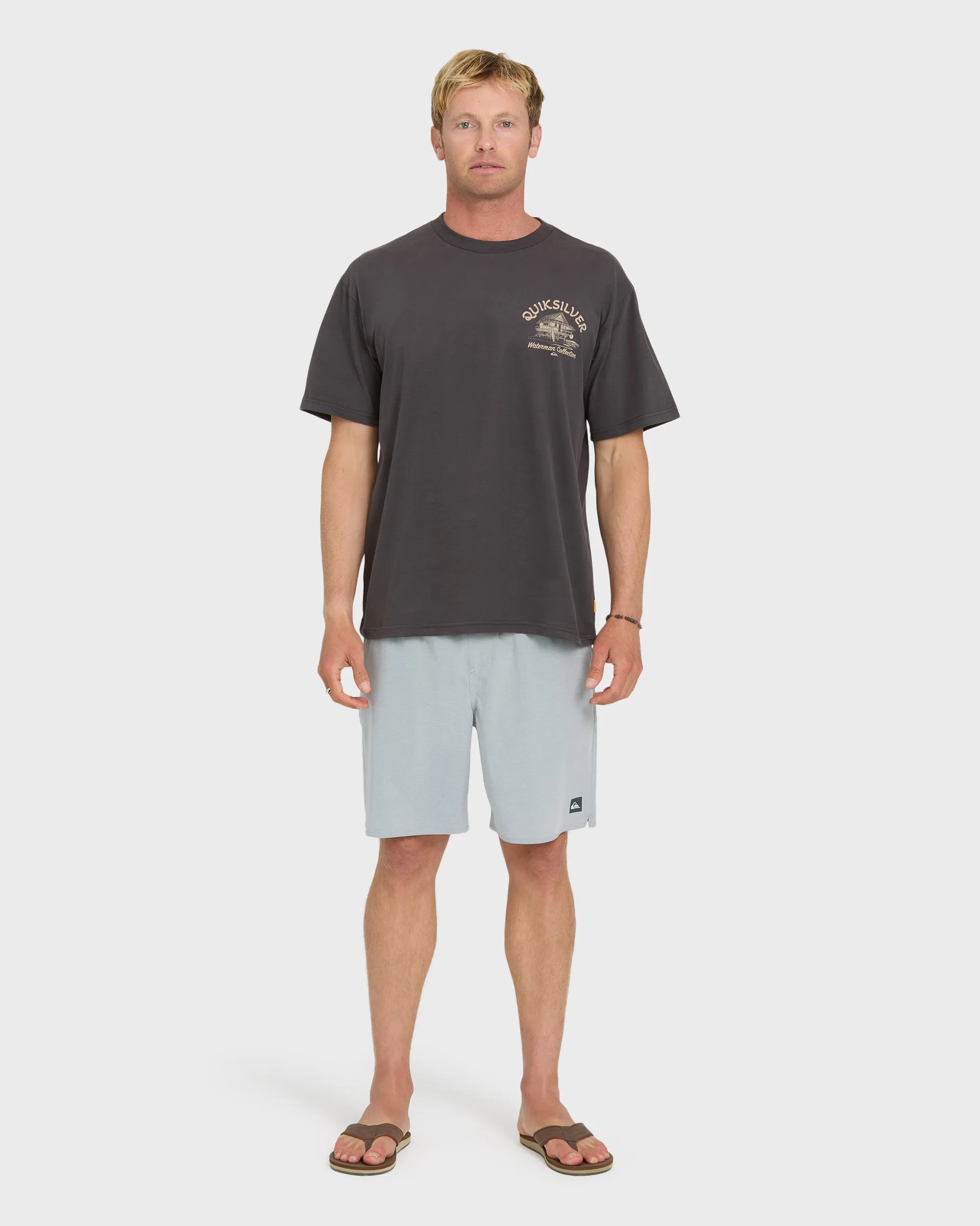 Waterman Tiki Hut Short Sleeve Cotton T-Shirt - Phantom sold by Quiksilver product image thumbnail 4