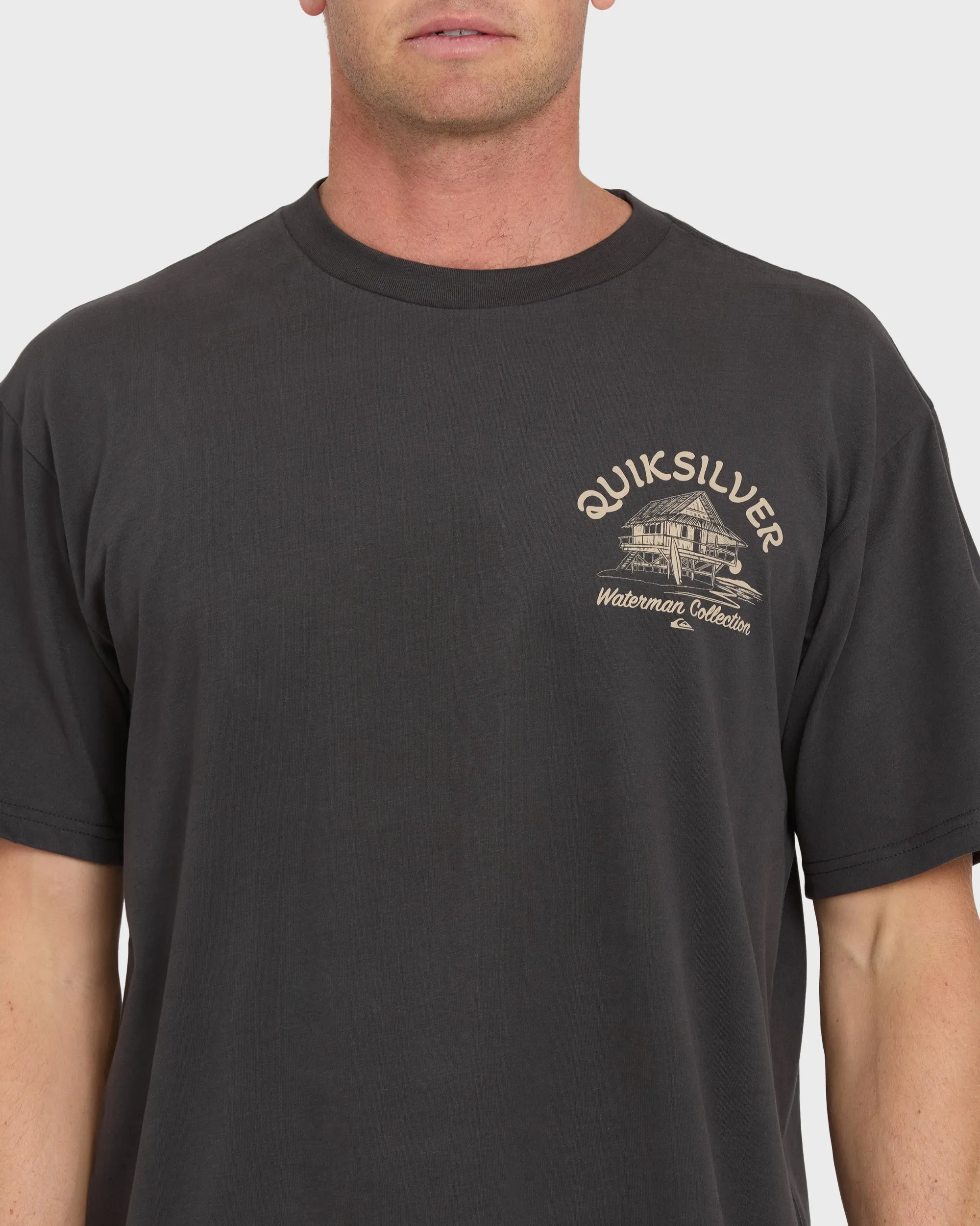 Waterman Tiki Hut Short Sleeve Cotton T-Shirt - Phantom sold by Quiksilver product image thumbnail 5