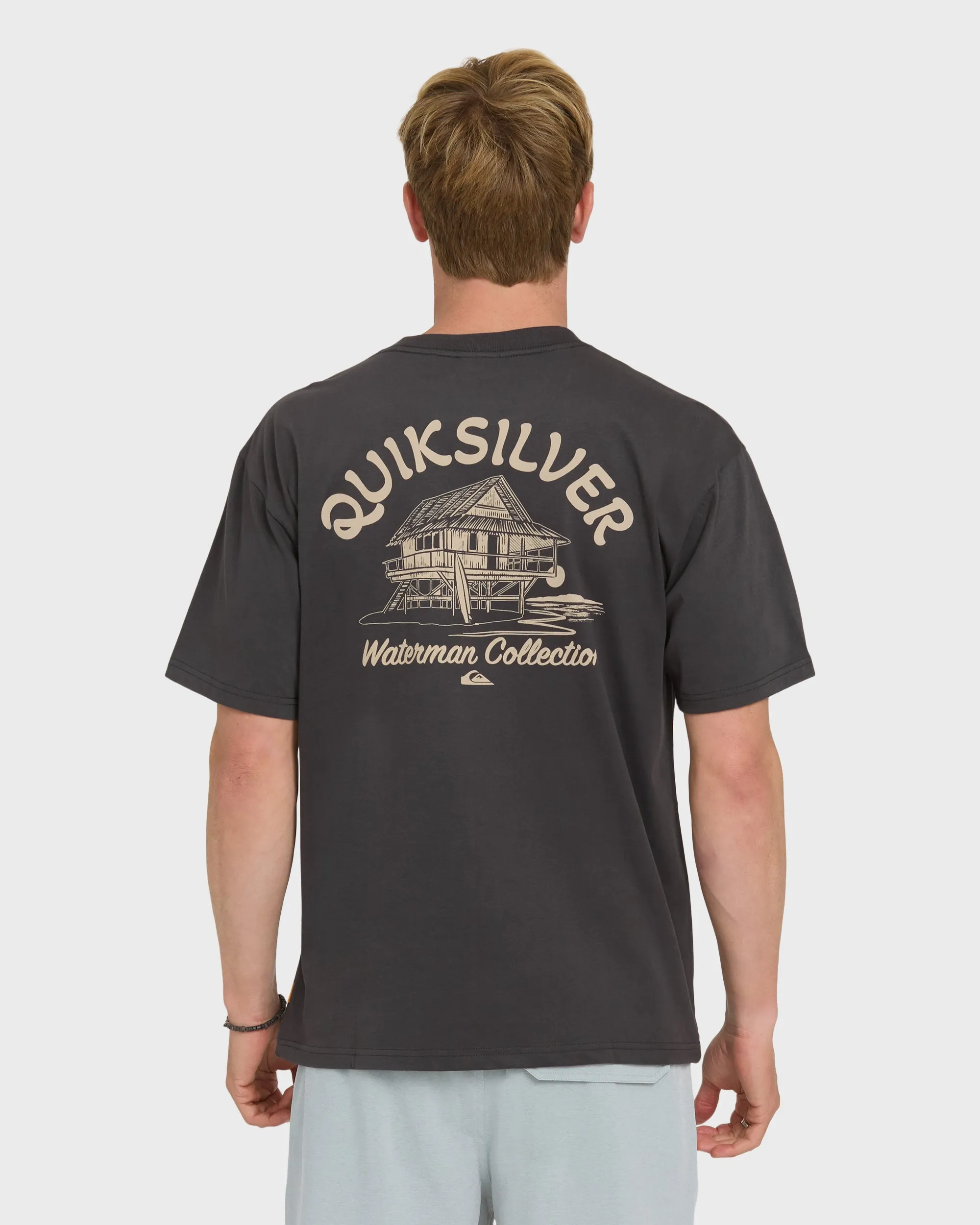 Waterman Tiki Hut Short Sleeve Cotton T-Shirt - Phantom sold by Quiksilver product image thumbnail 2