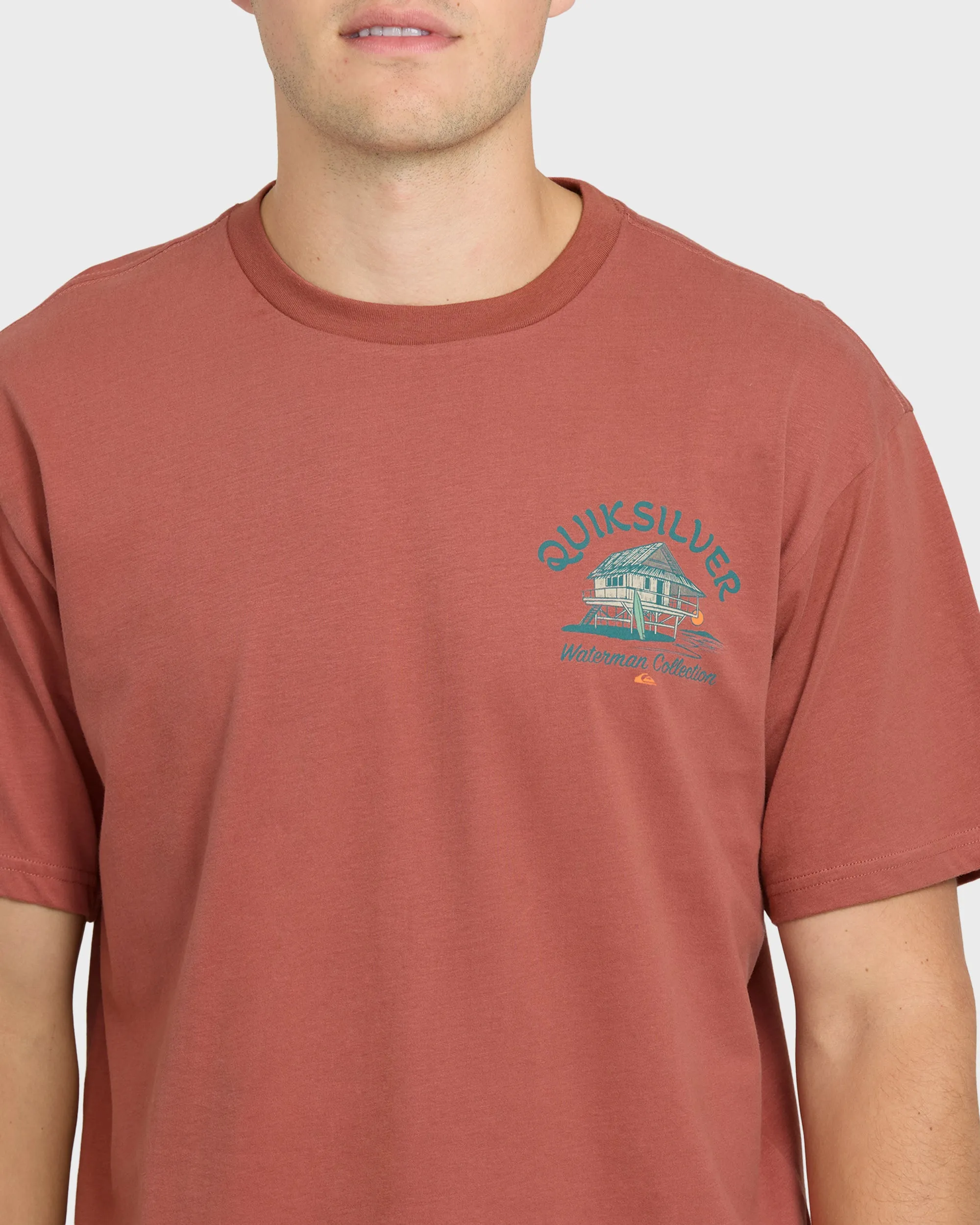 Waterman Tiki Hut Short Sleeve Cotton T-Shirt - Marsala sold by Quiksilver product image thumbnail 5