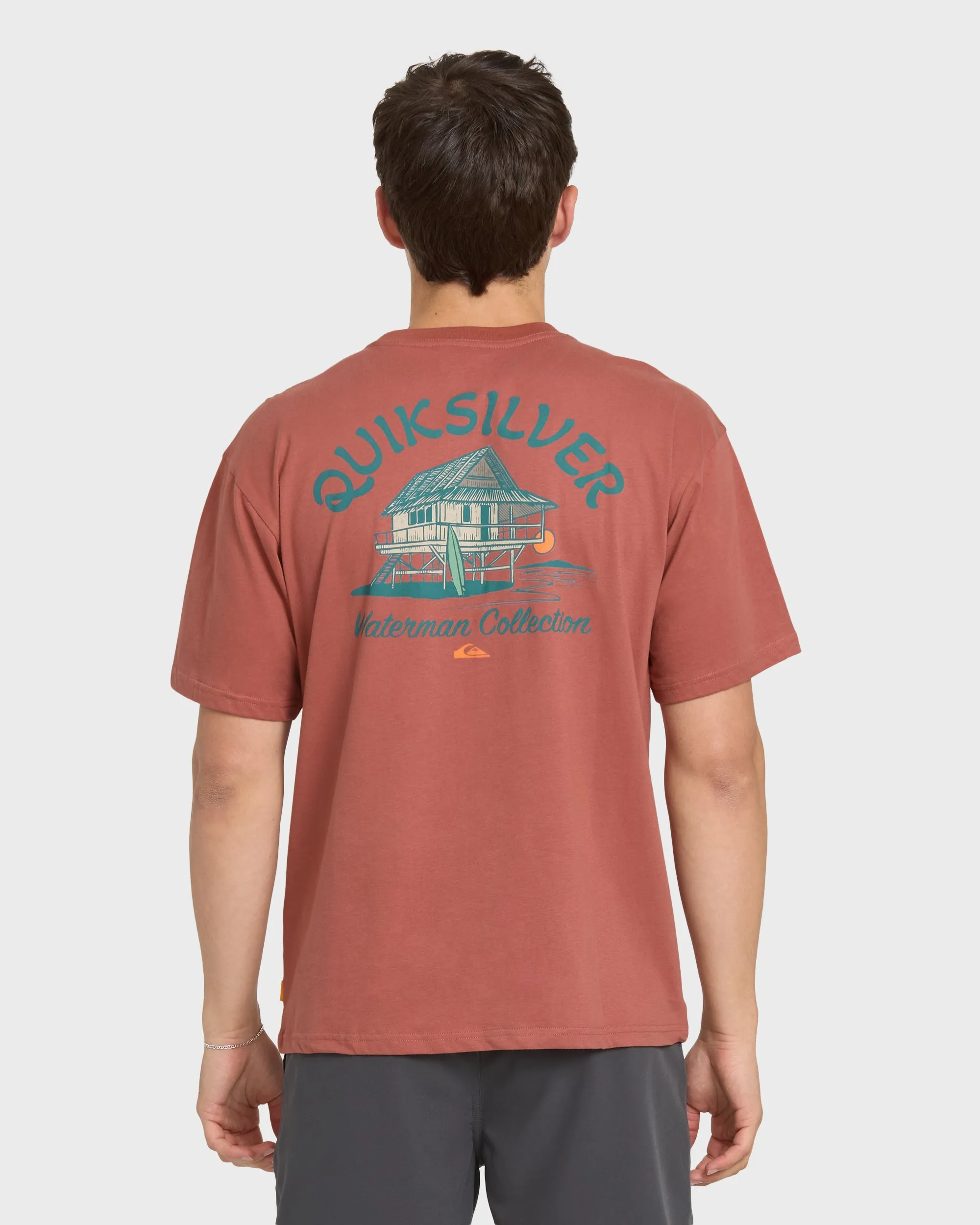 Waterman Tiki Hut Short Sleeve Cotton T-Shirt - Marsala sold by Quiksilver product image thumbnail 2