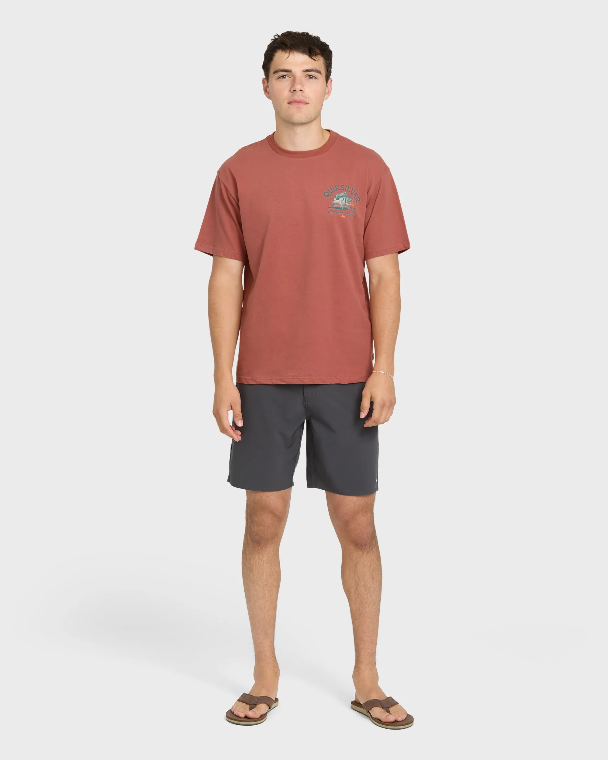 Waterman Tiki Hut Short Sleeve Cotton T-Shirt - Marsala sold by Quiksilver product image thumbnail 4