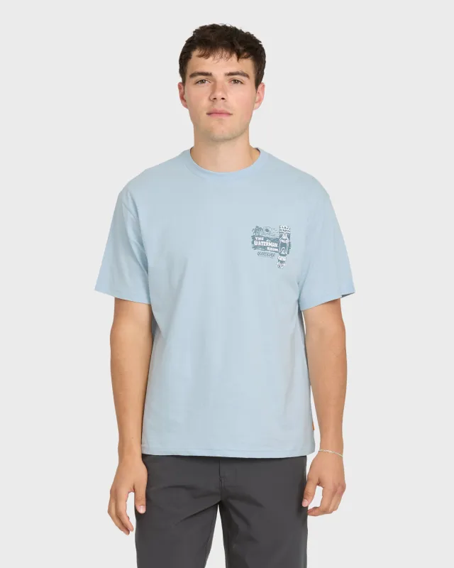 Waterman Room Classic Short Sleeve Cotton T-Shirt - Skyway made by Quiksilver