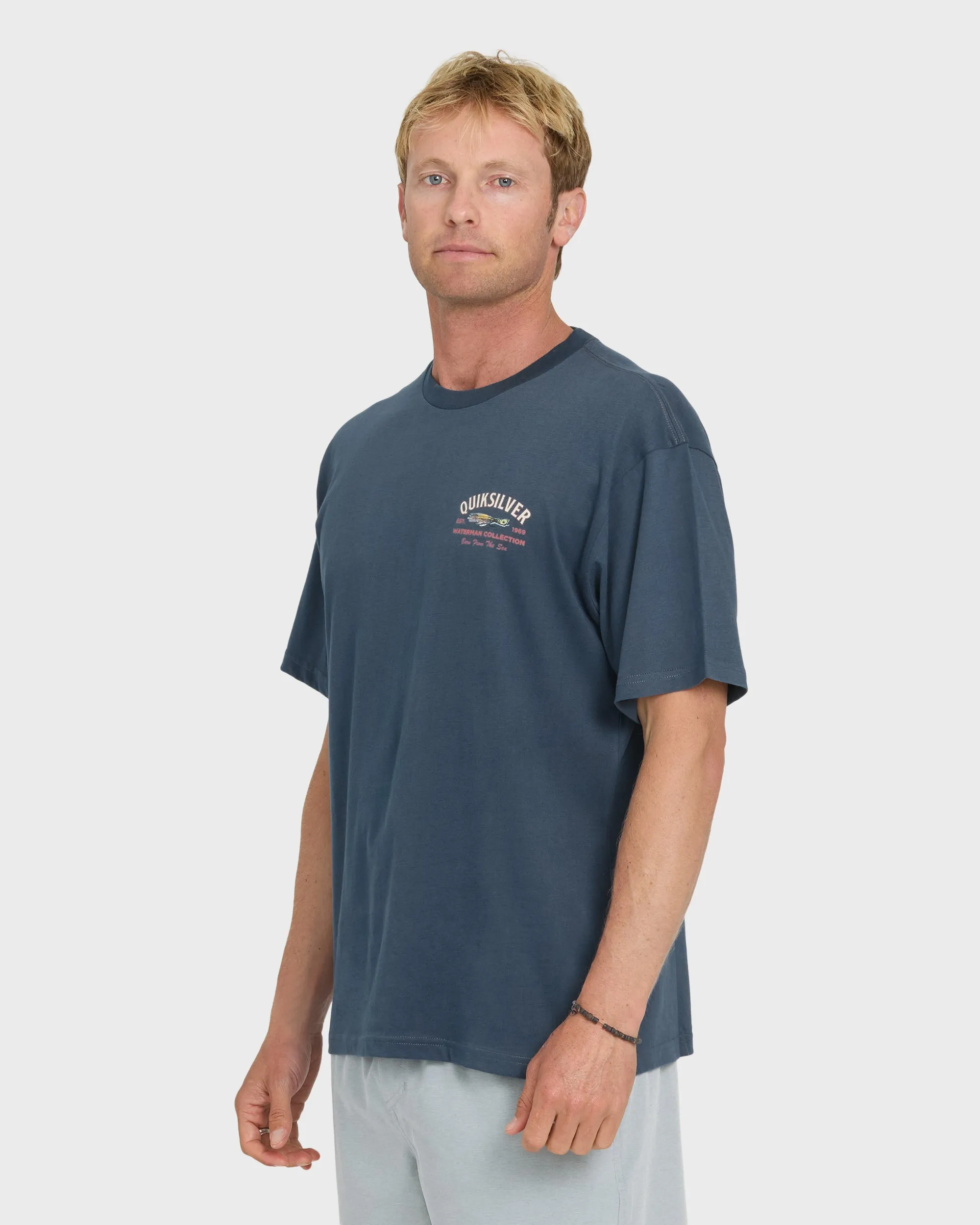 Waterman Lure Shop Classic Short Sleeve Knit T-Shirt - Dark Denim sold by Quiksilver product image thumbnail 3