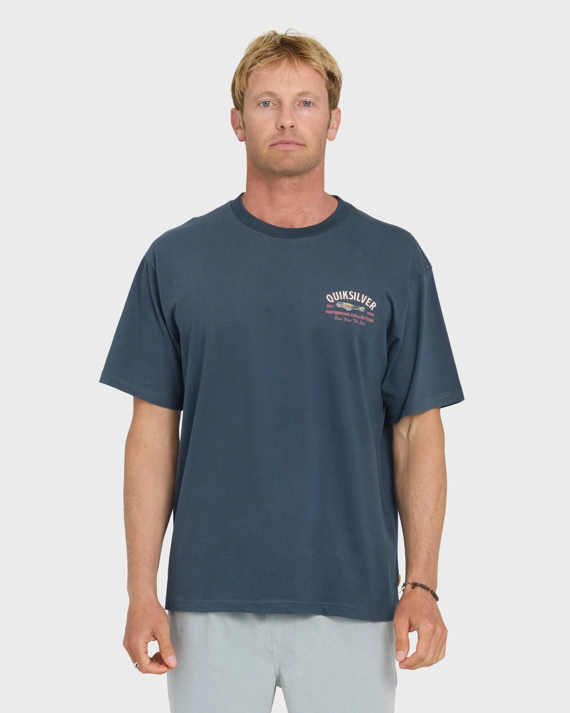 Waterman Lure Shop Classic Short Sleeve Knit T-Shirt - Dark Denim sold by Quiksilver