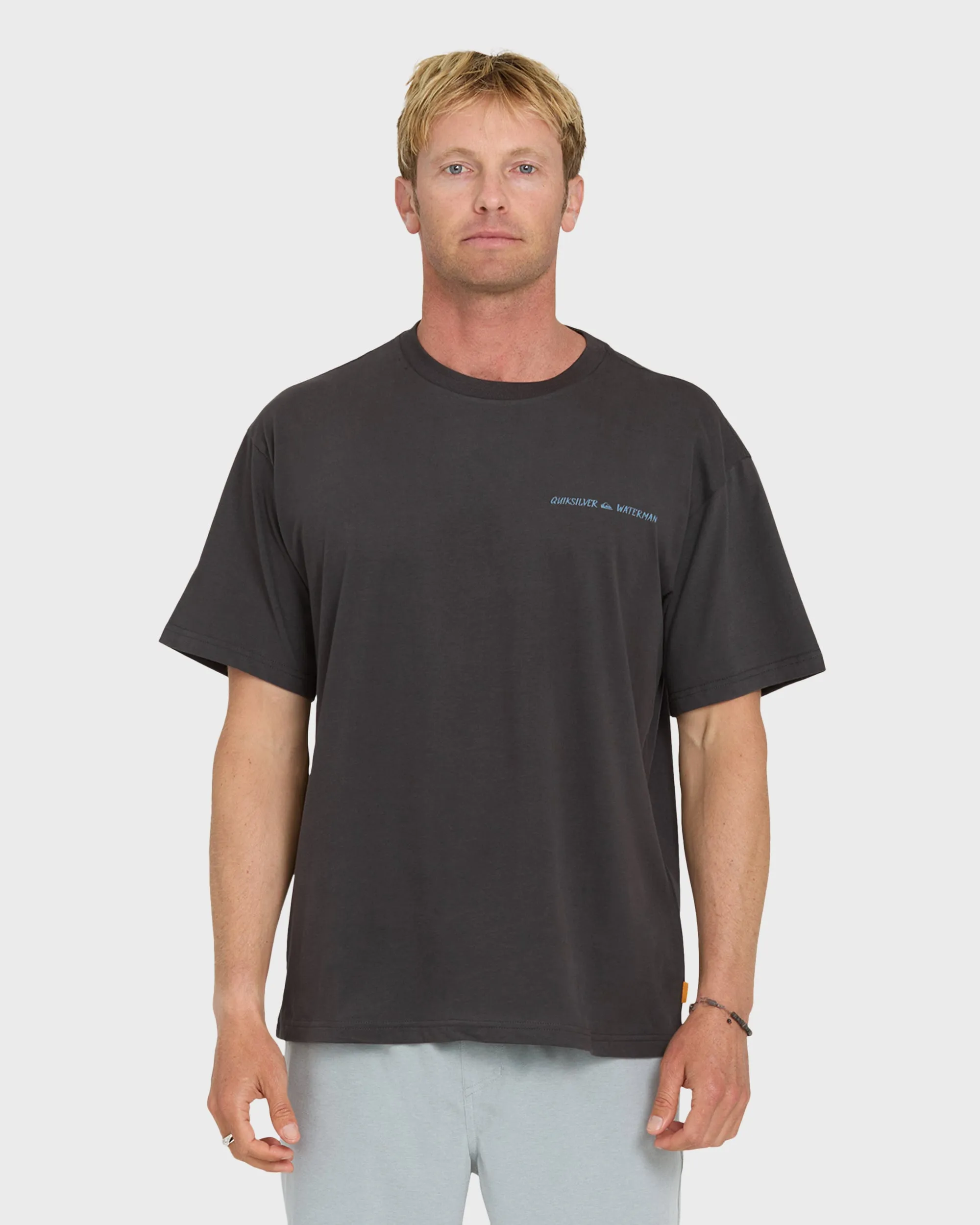Waterman Angler Classic Short Sleeve Cotton T-Shirt - Phantom sold by Quiksilver